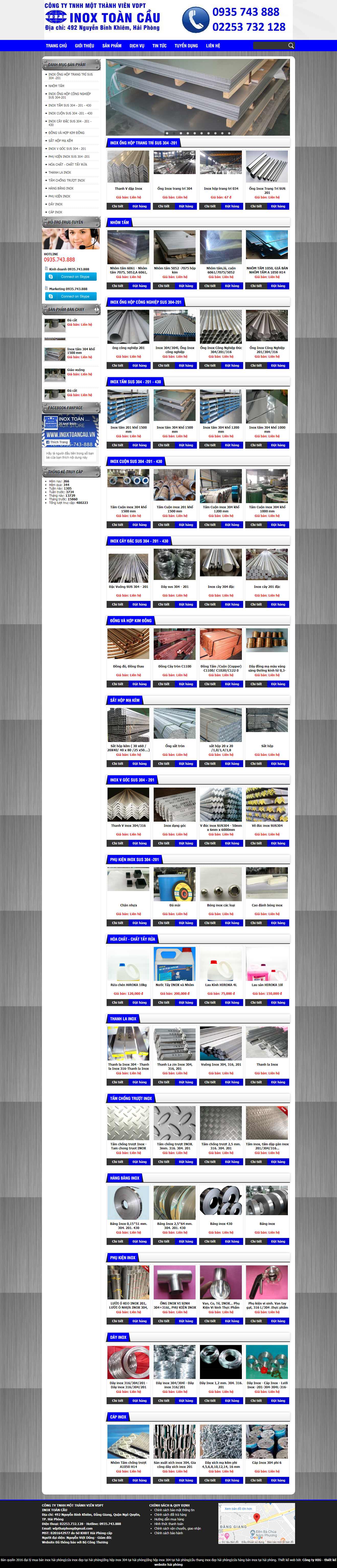 Thiết kế trang Web bán inox - inoxtoancau.vn