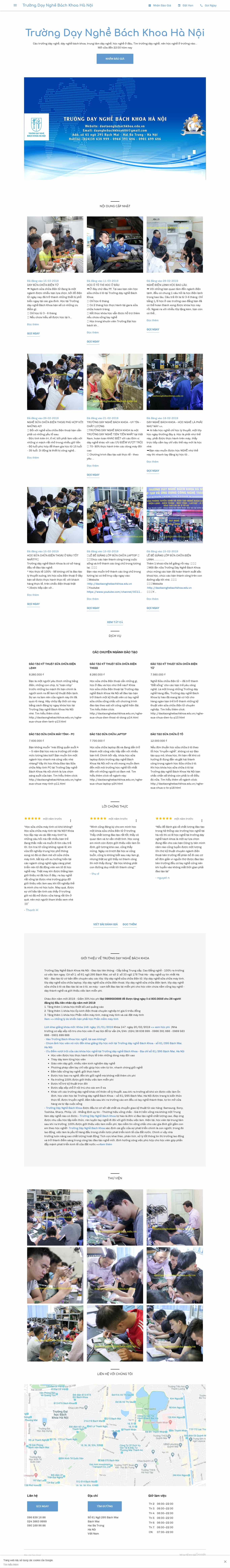 Thiết kế trang Web trường dạy nghề - đào tạo nghề - truongnghebachkhoa.com