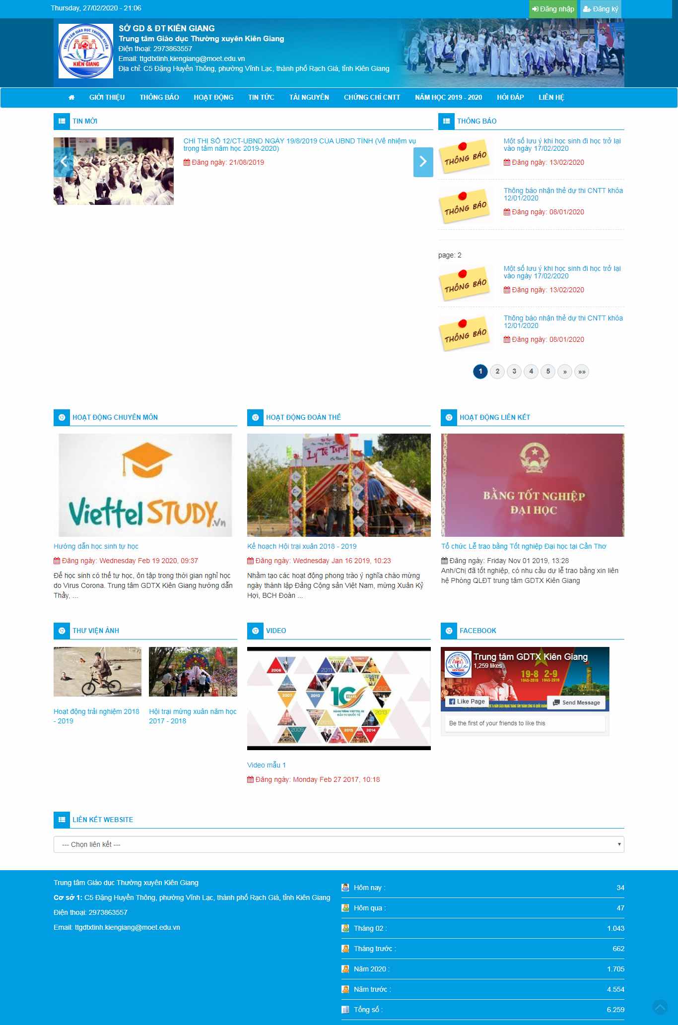Thiết kế trang Web giáo dục thường xuyên - ttgdtxkiengiang.edu.vn