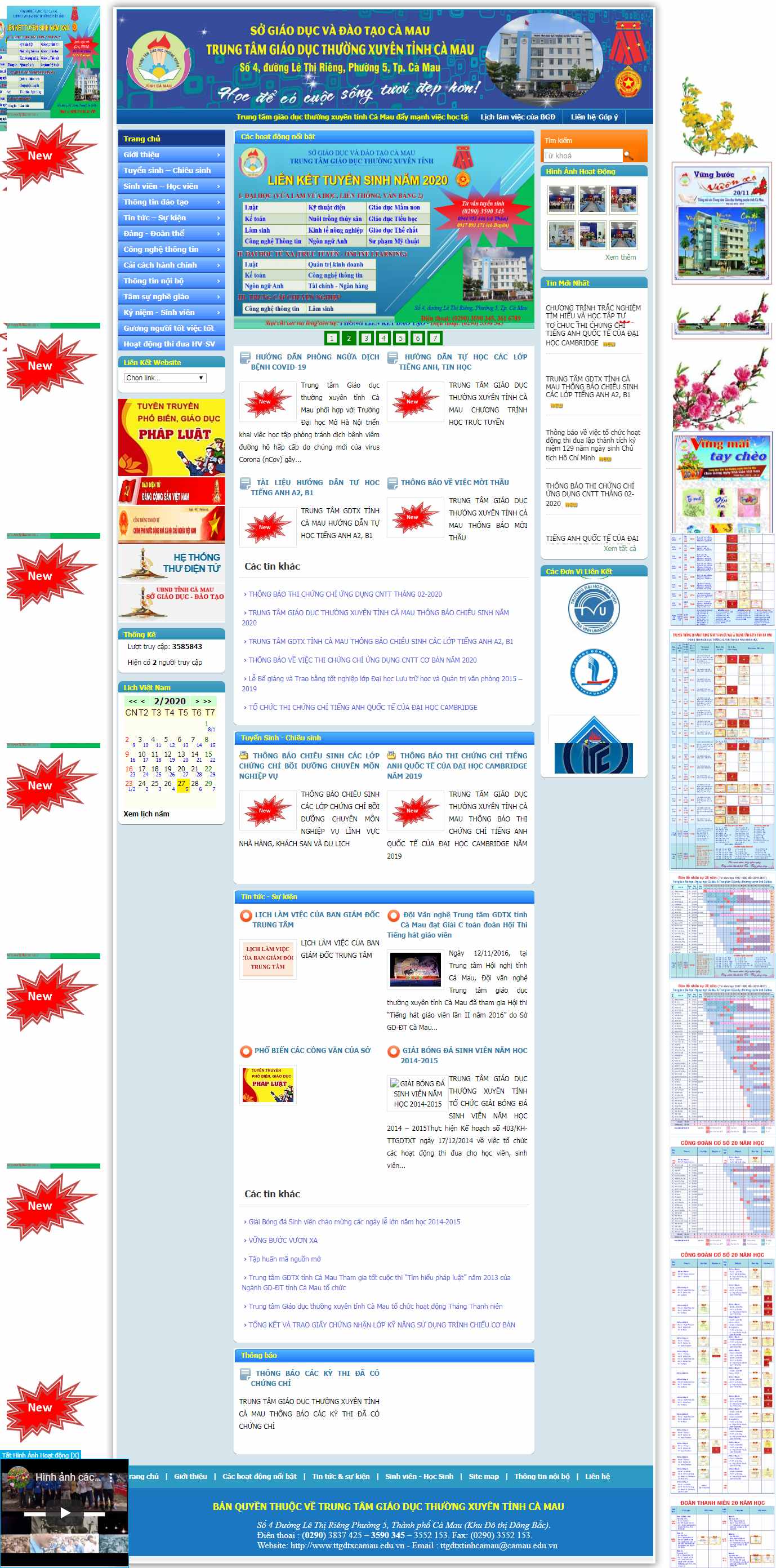Thiết kế trang Web giáo dục thường xuyên - ttgdtxcamau.edu.vn