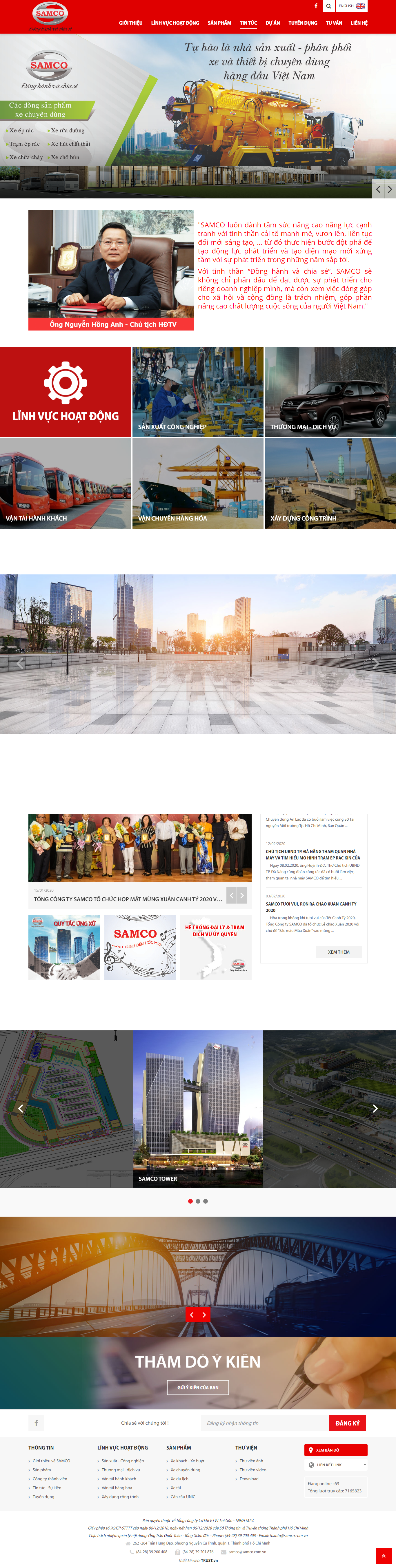 Thiết kế trang Web giới thiệu doanh nghiệp - www.samco.com.vn