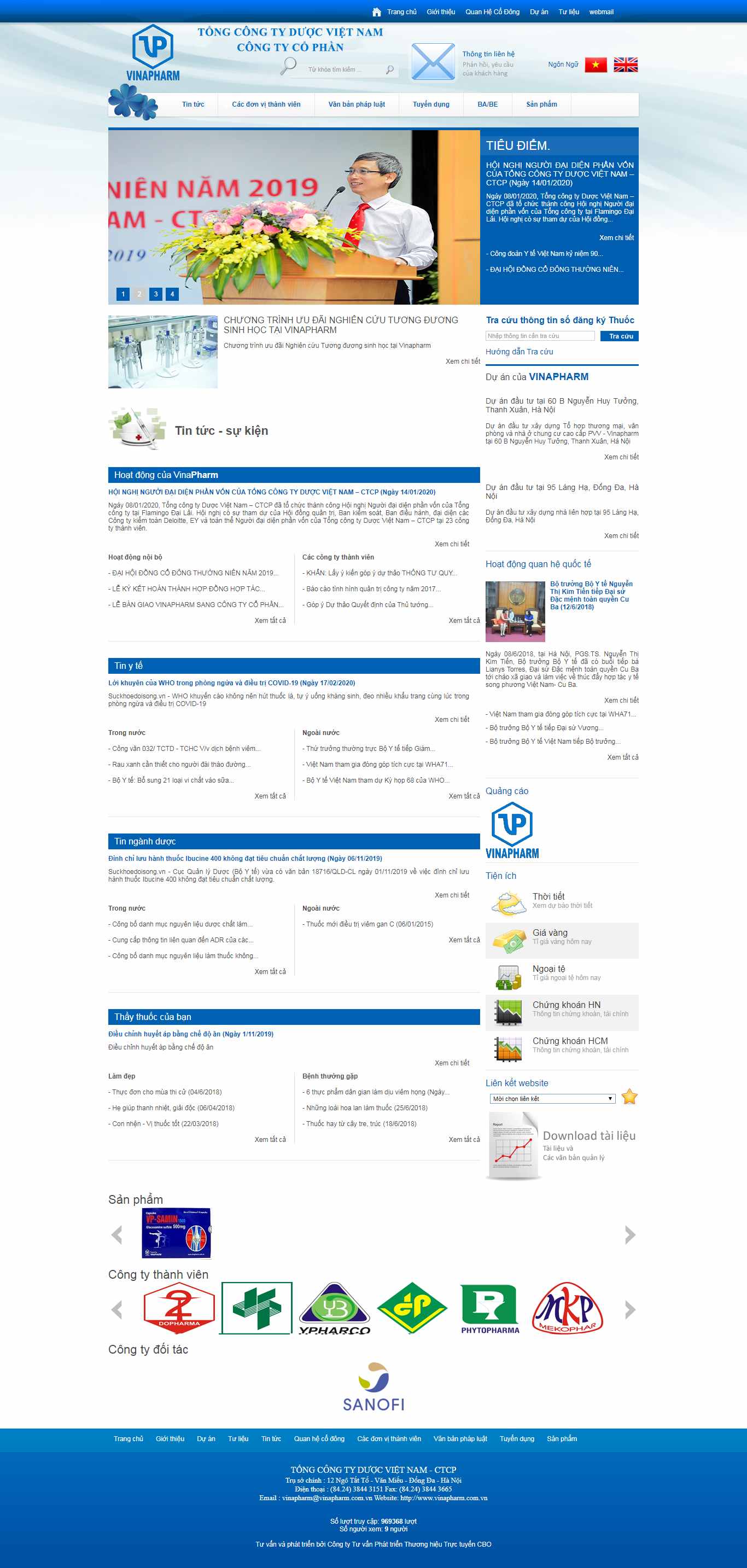 Thiết kế trang Web giới thiệu doanh nghiệp - vinapharm.com.vn