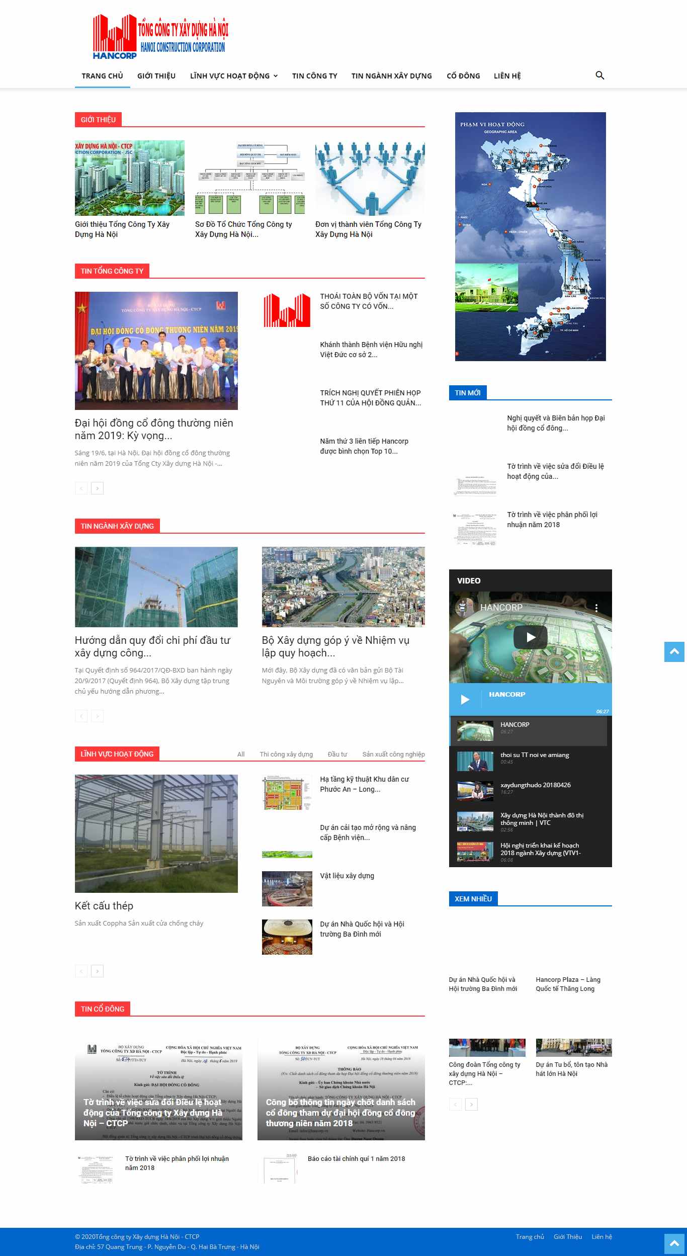 Thiết kế trang Web giới thiệu doanh nghiệp - www.hancorp.com.vn