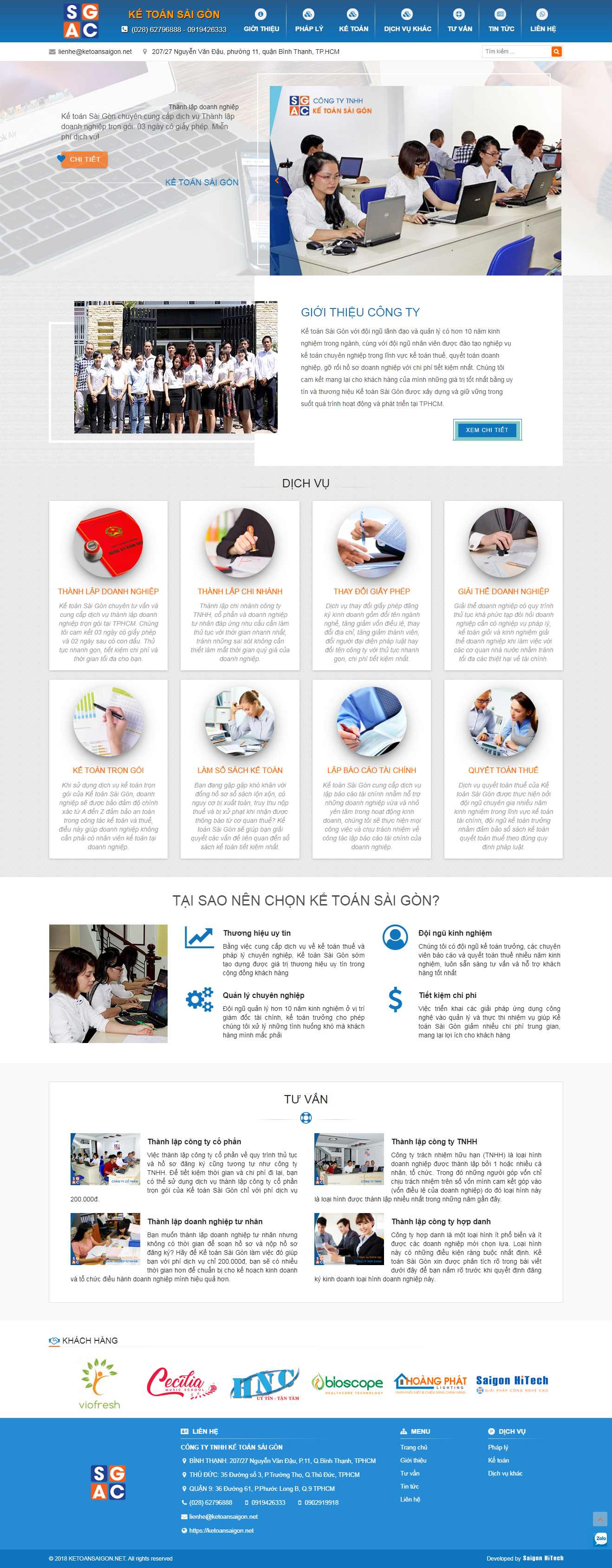 Thiết kế trang Web thành lập doanh nghiệp - ketoansaigon.net