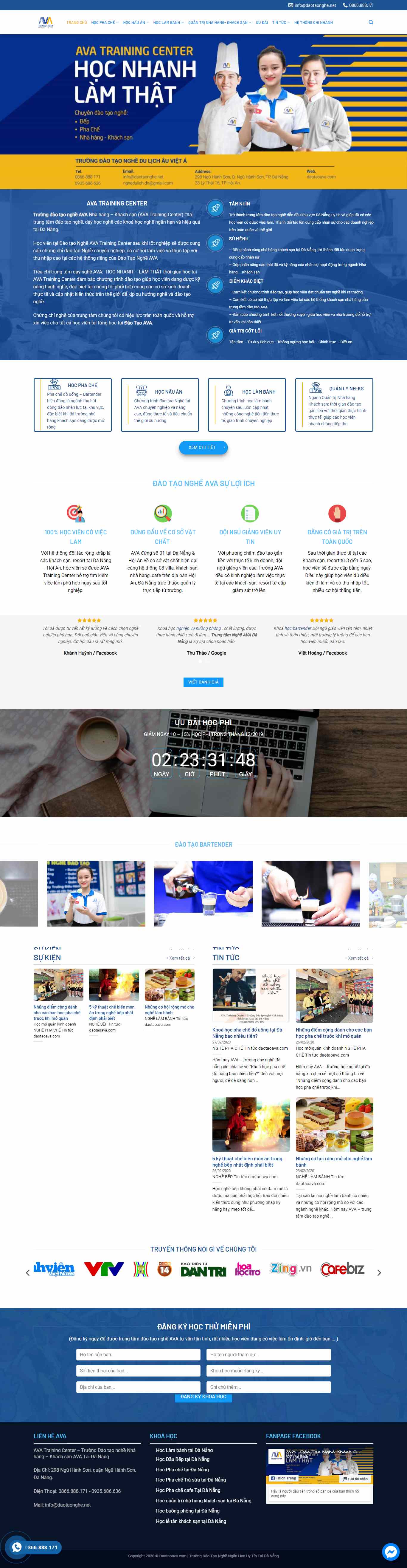 Thiết kế trang Web trường dạy nghề - đào tạo nghề - daotaoava.com