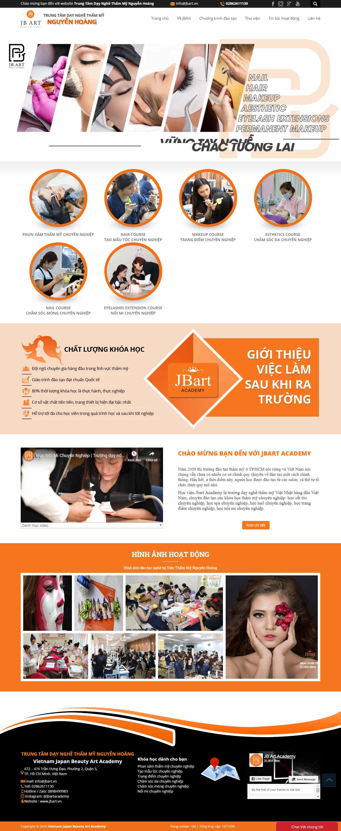 Thiết kế trang Web trường dạy nghề - đào tạo nghề - jbart.vn