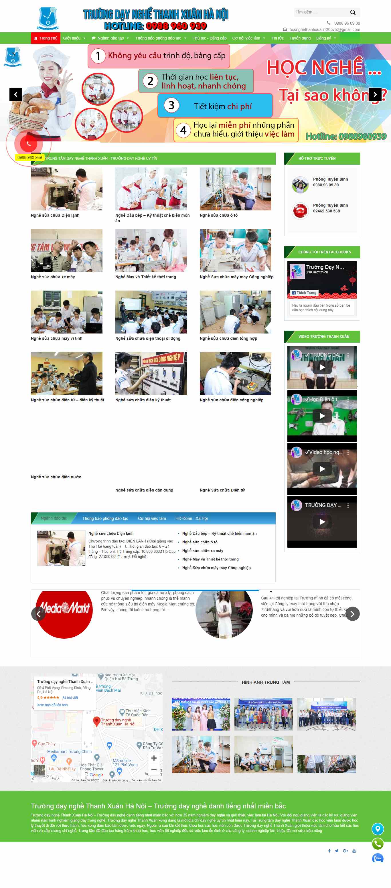 Thiết kế trang Web trường dạy nghề - đào tạo nghề - truongthanhxuan.com