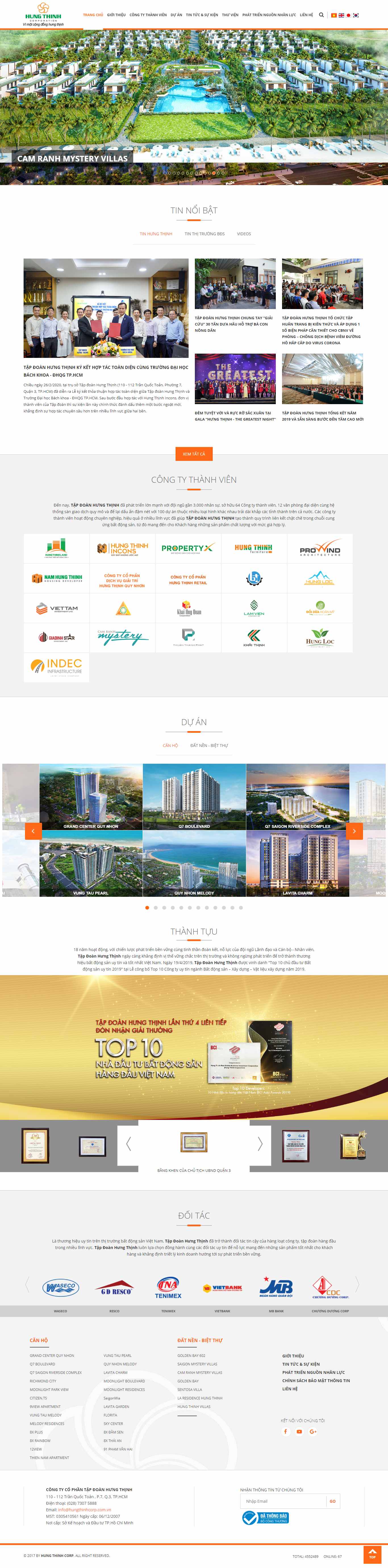 Thiết kế trang Web tập đoàn - tổng công ty - hungthinhcorp.com.vn