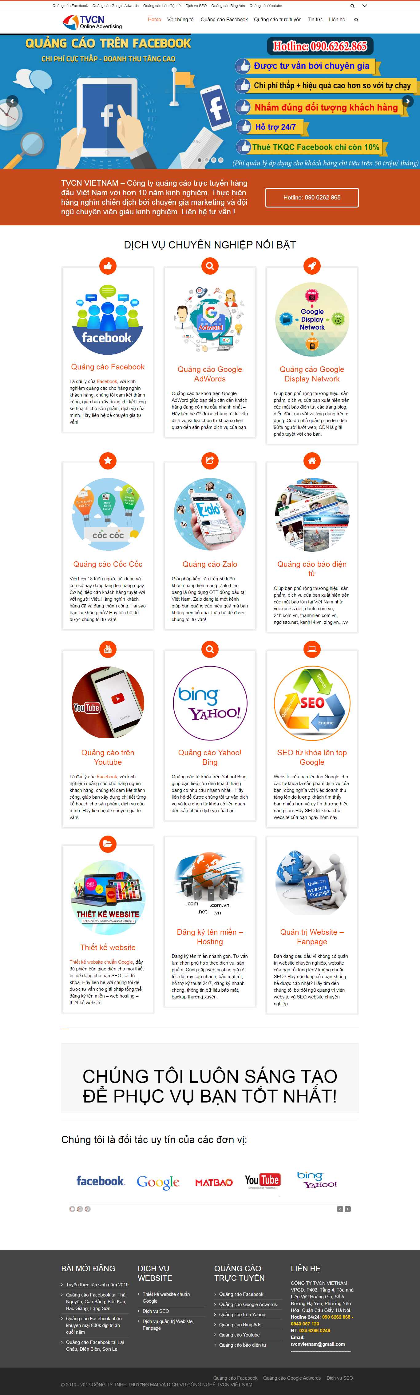 Thiết kế trang Web quảng cáo online - quangcaohieuqua.net