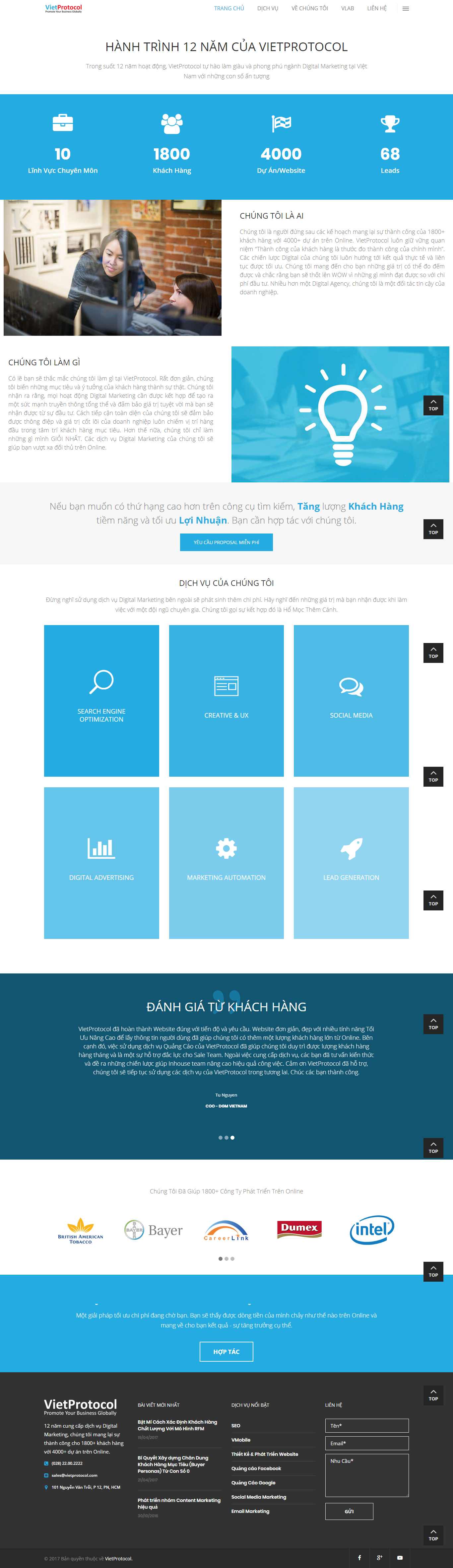 Thiết kế trang Web quảng cáo online - www.vietprotocol.com