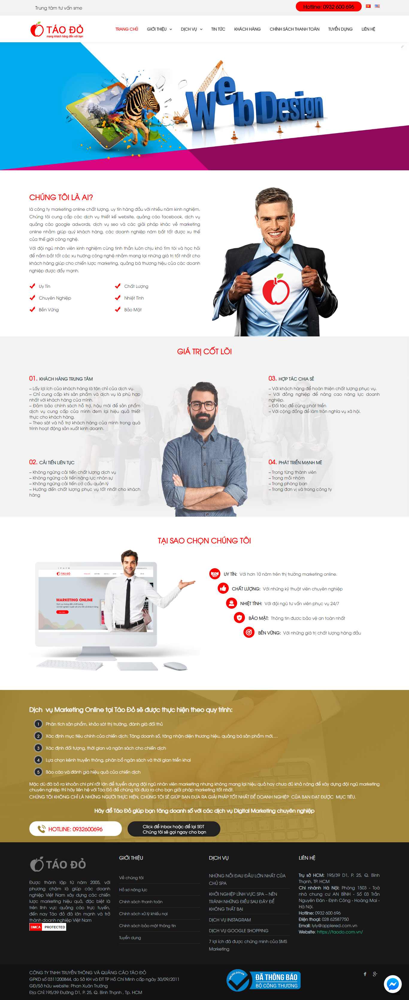 Thiết kế trang Web quảng cáo online - taodo.com.vn