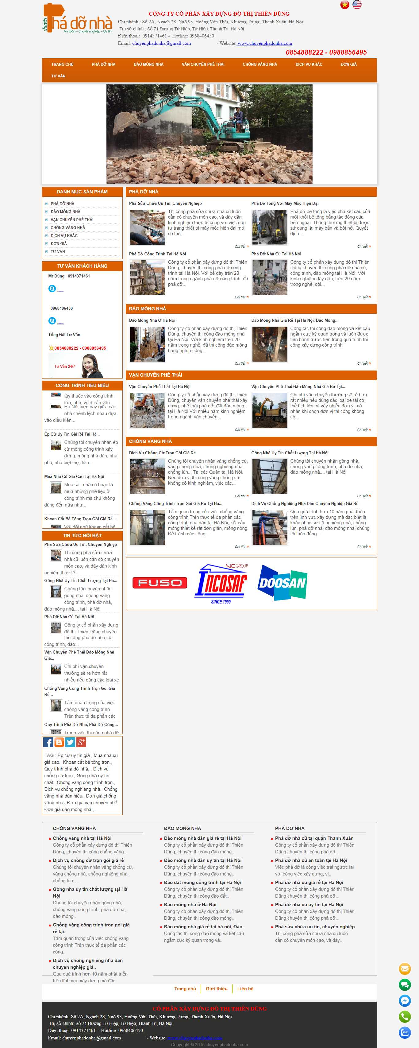 Thiết kế trang Web phá dỡ công trình - www.chuyenphadonha.com