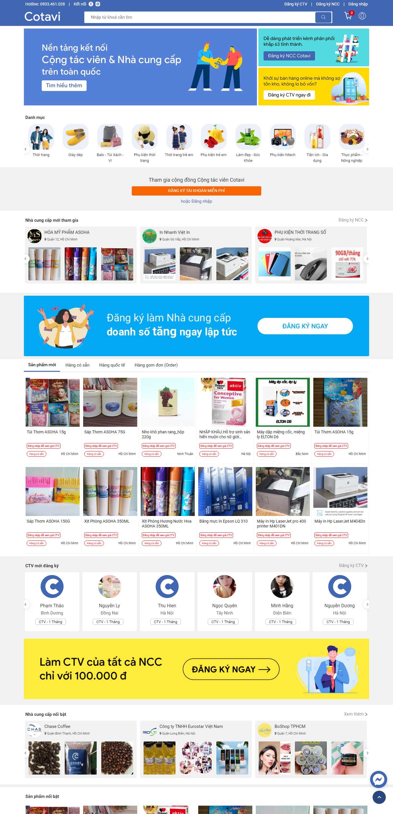 Thiết kế trang Web tìm đối tác - cotavi.vn