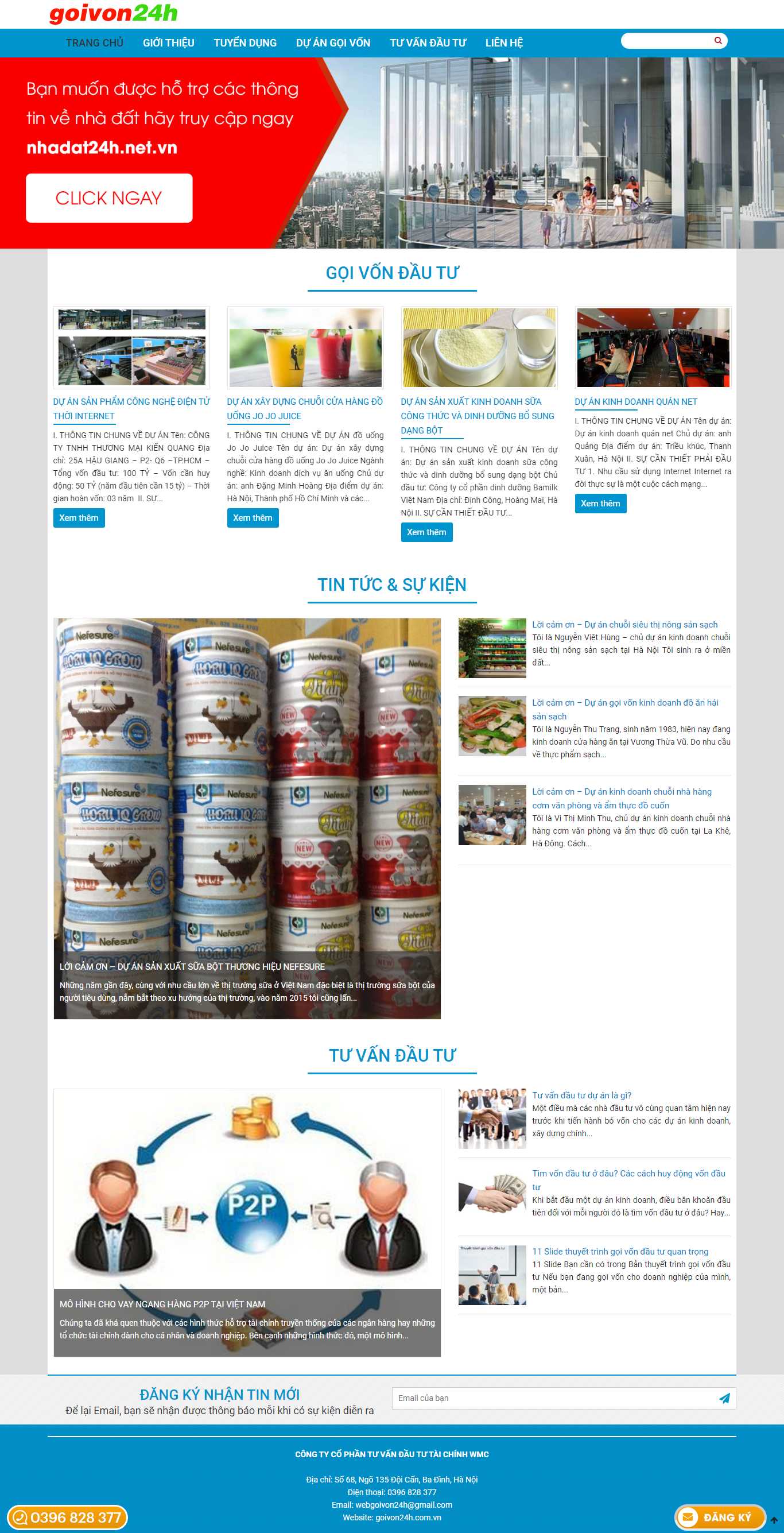 Thiết kế trang Web tìm đối tác - goivon24h.com.vn