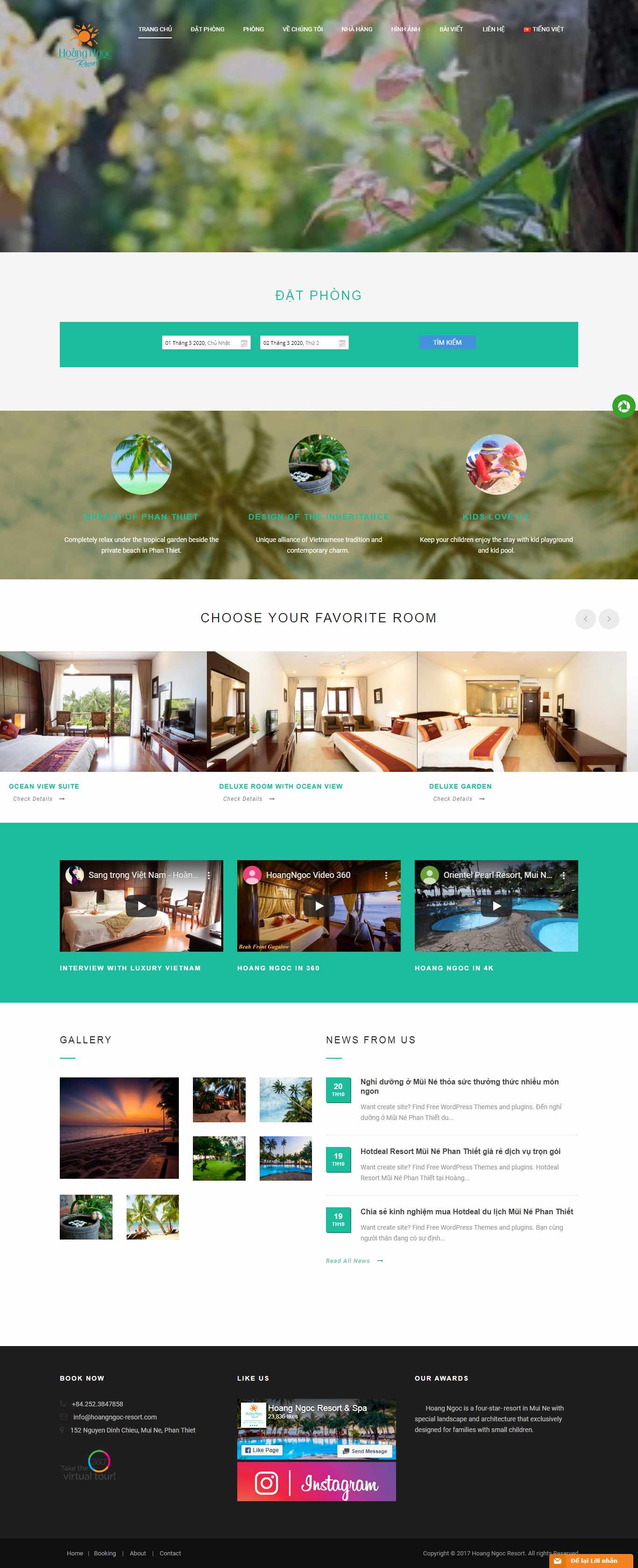 Thiết kế trang Web resort - khu nghỉ dưỡng - hoangngoc-resort.com