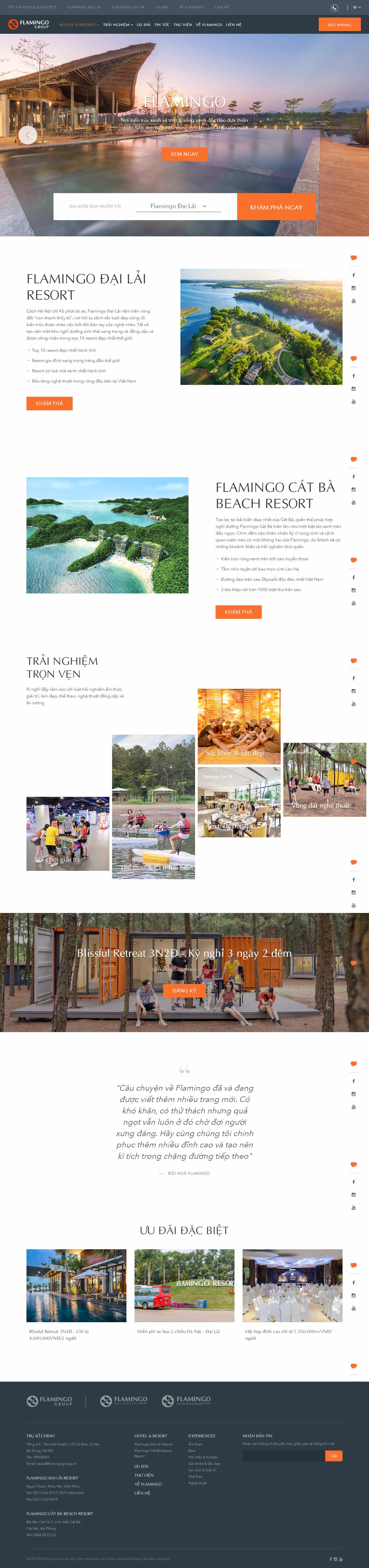 Thiết kế trang Web resort - khu nghỉ dưỡng - flamingoresorts.vn