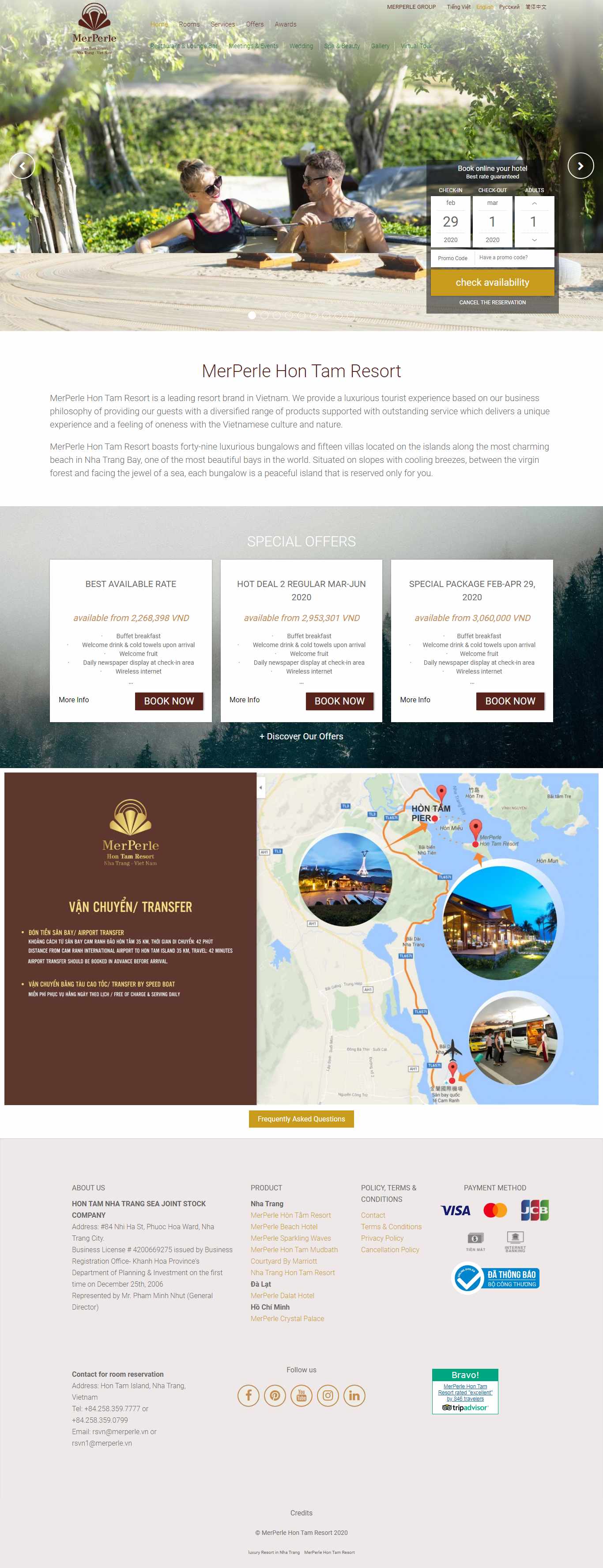 Thiết kế trang Web resort - khu nghỉ dưỡng - www.hontamresort.vn