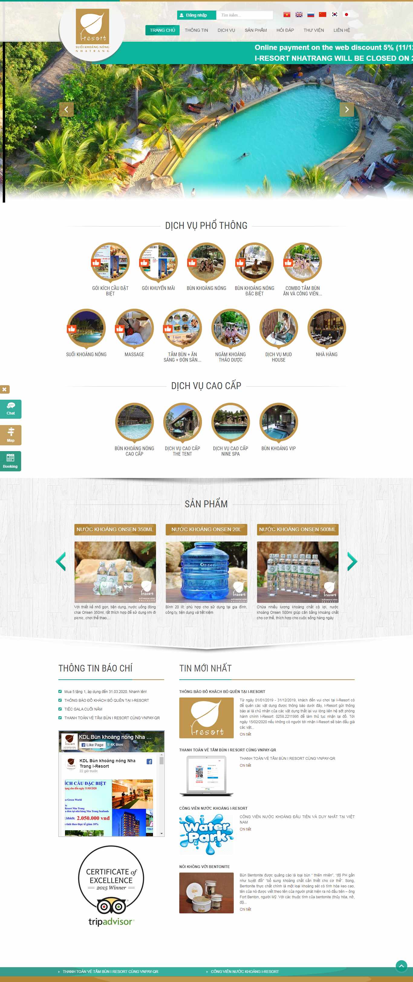 Thiết kế trang Web resort - khu nghỉ dưỡng - www.i-resort.vn