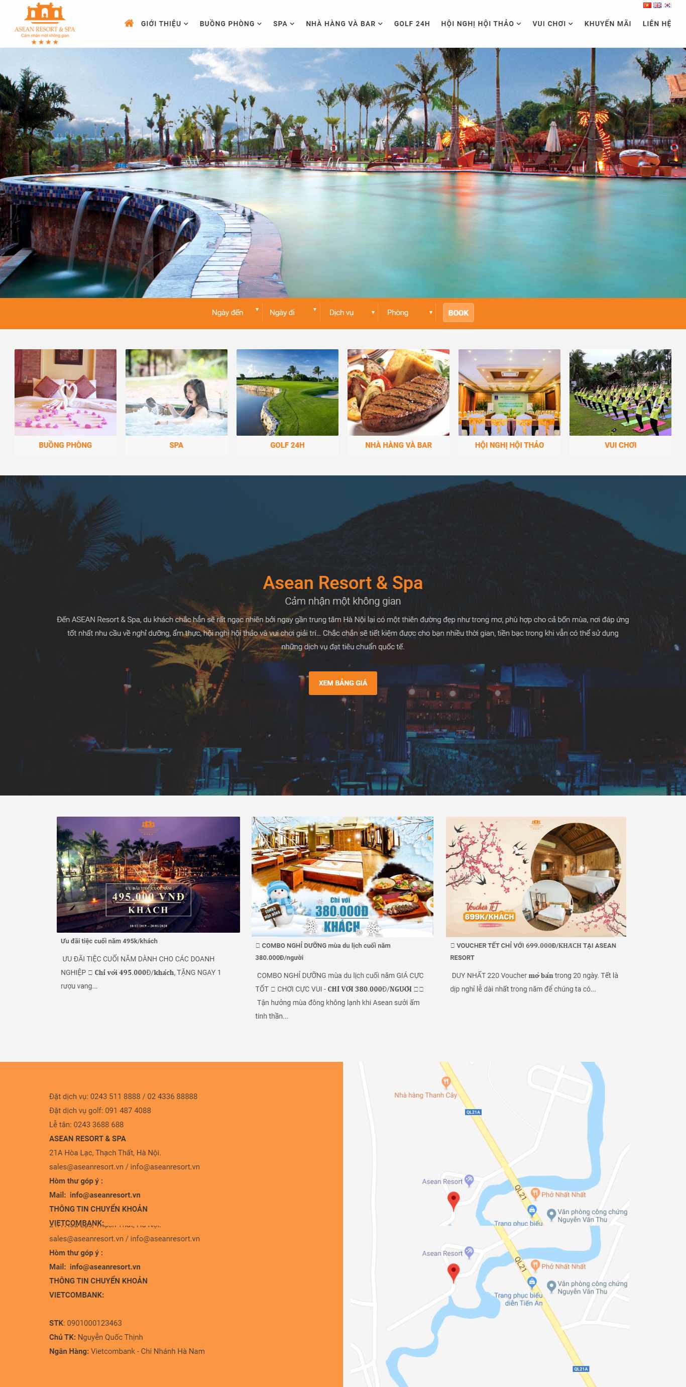 Thiết kế trang Web resort - khu nghỉ dưỡng - aseanresort.vn