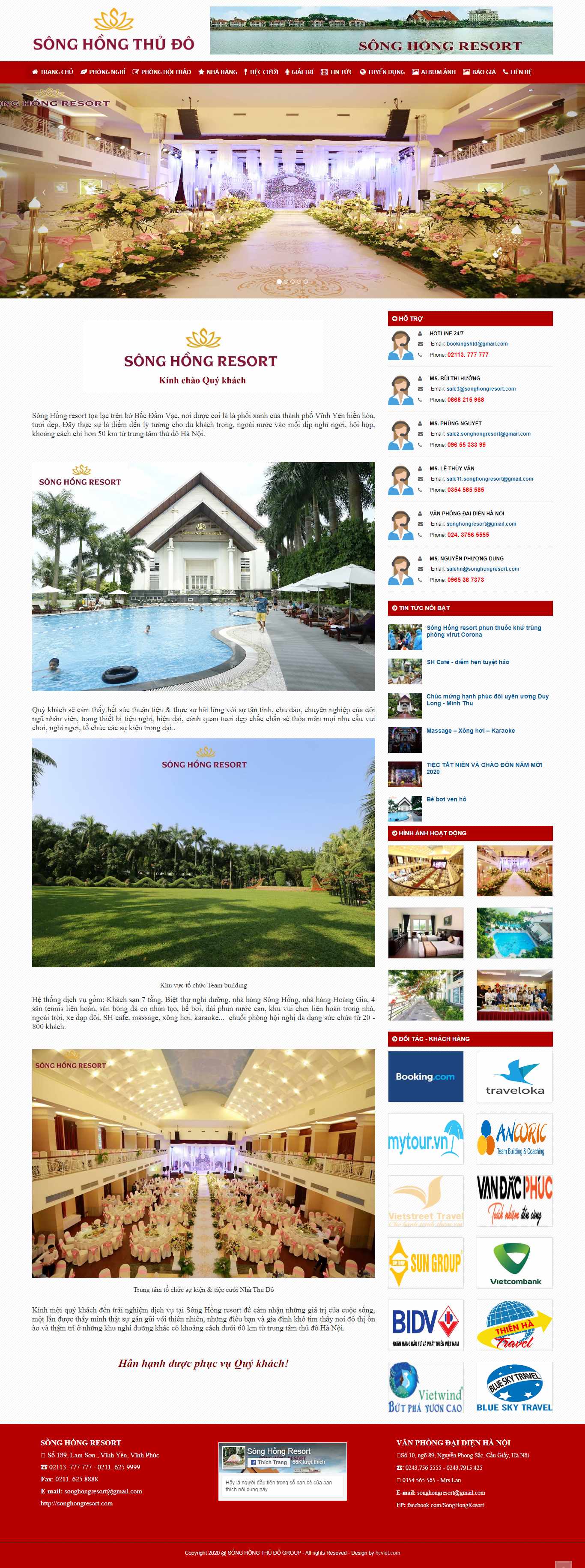 Thiết kế trang Web resort - khu nghỉ dưỡng - songhongresort.com