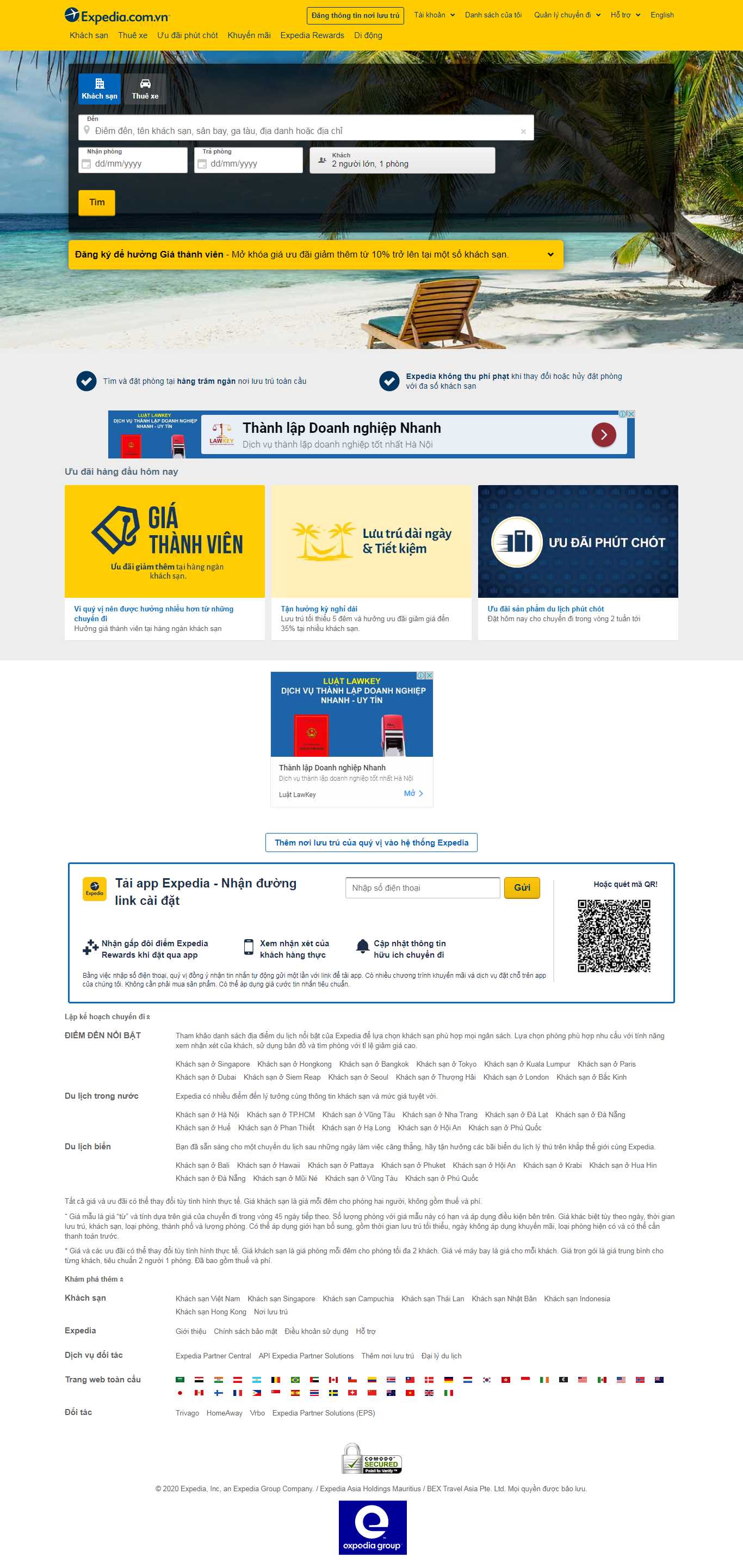 Thiết kế trang Web đặt phòng khách sạn - www.expedia.com.vn