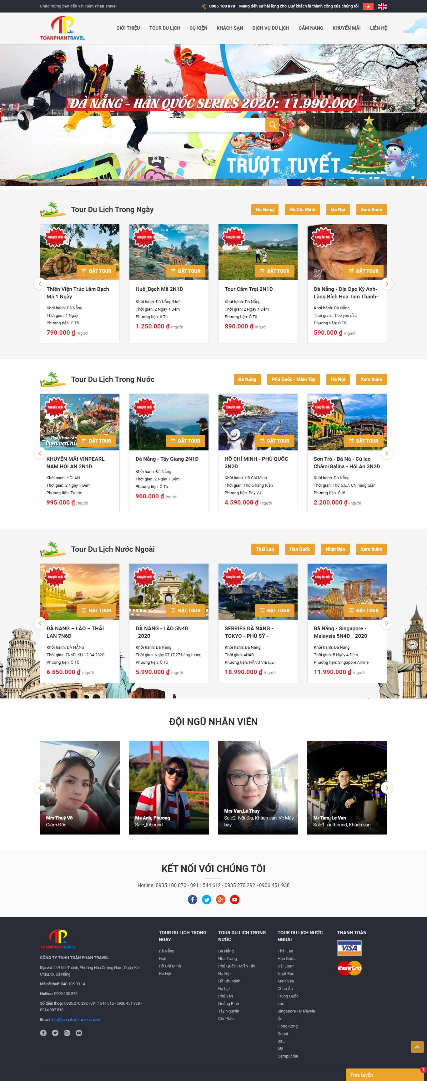 Thiết kế trang Web đặt tour - toanphantravel.com.vn