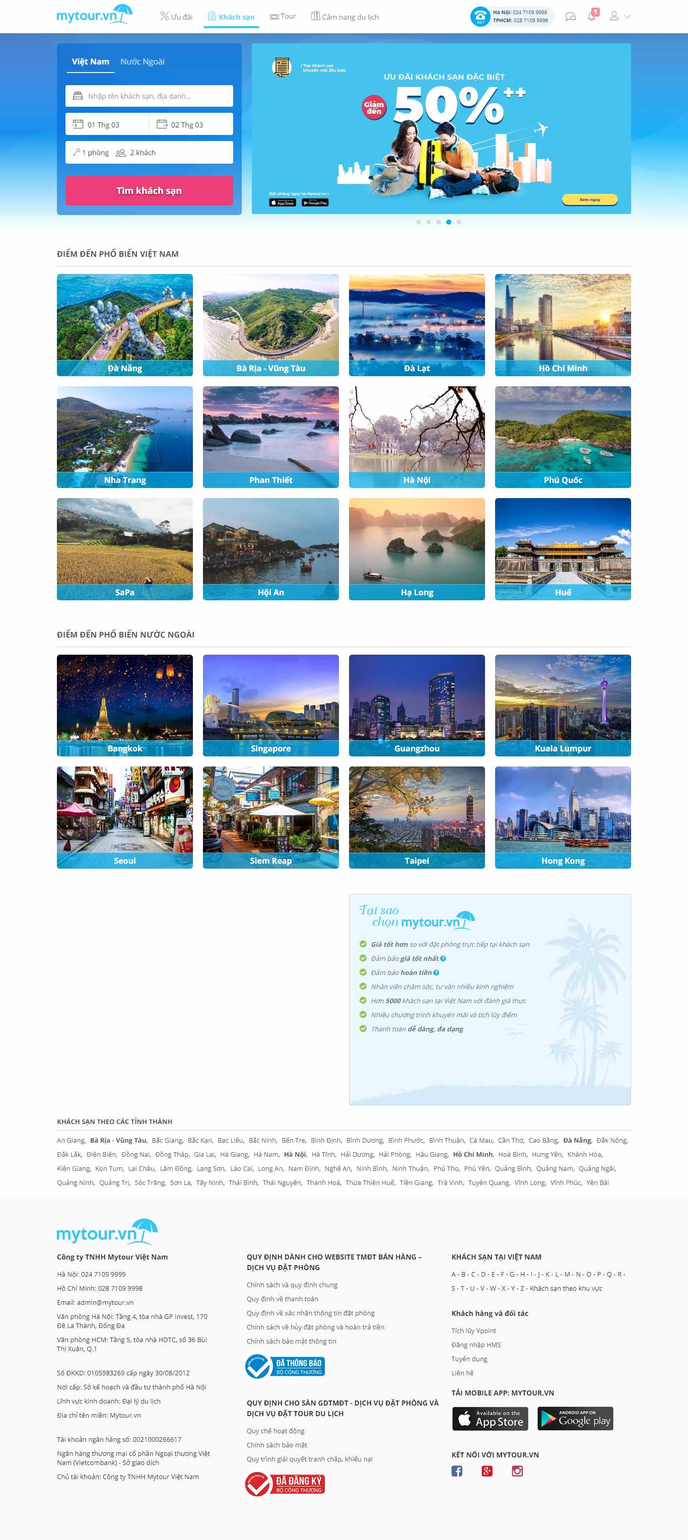 Thiết kế trang Web đặt tour - mytour.vn