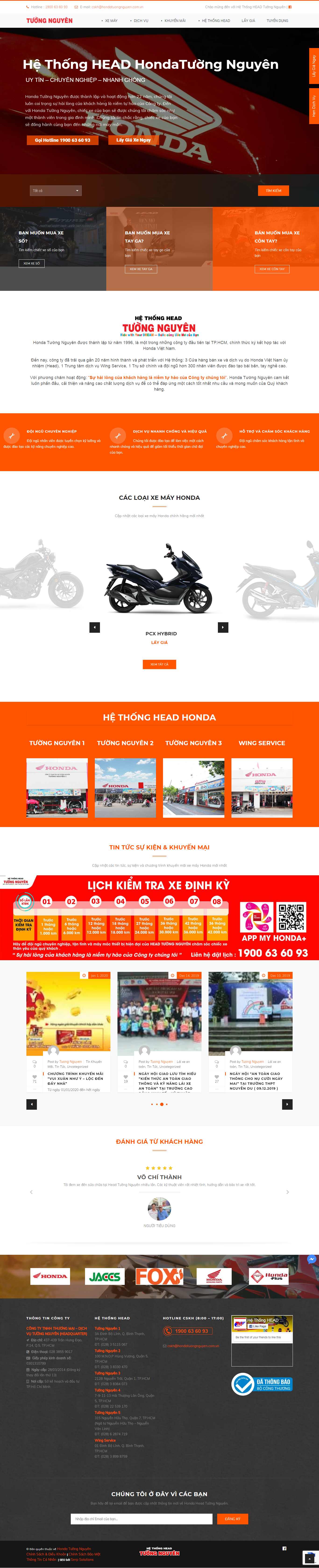 Thiết kế trang Web đại lý - nhà phân phối - hondatuongnguyen.com.vn