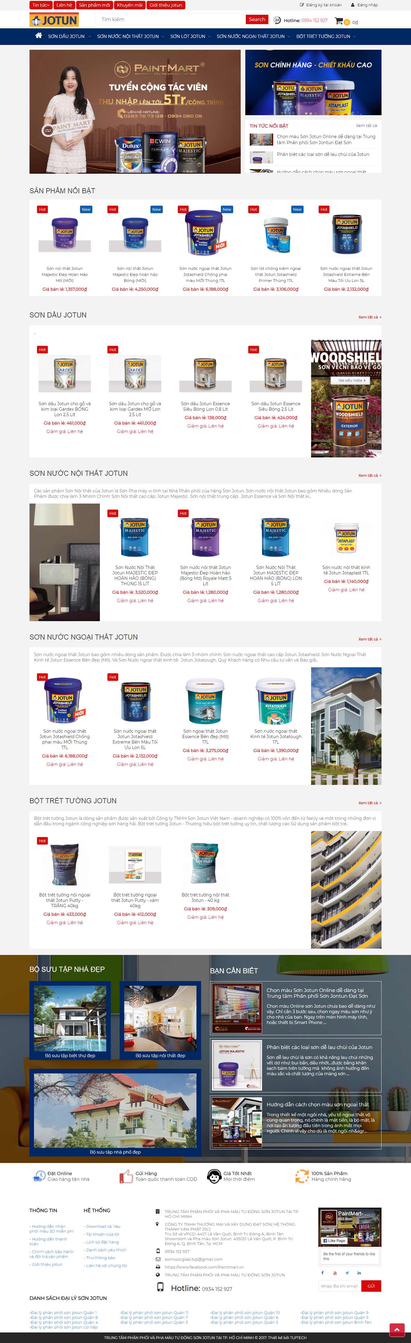 Thiết kế trang Web đại lý - nhà phân phối - www.jotun.net.vn