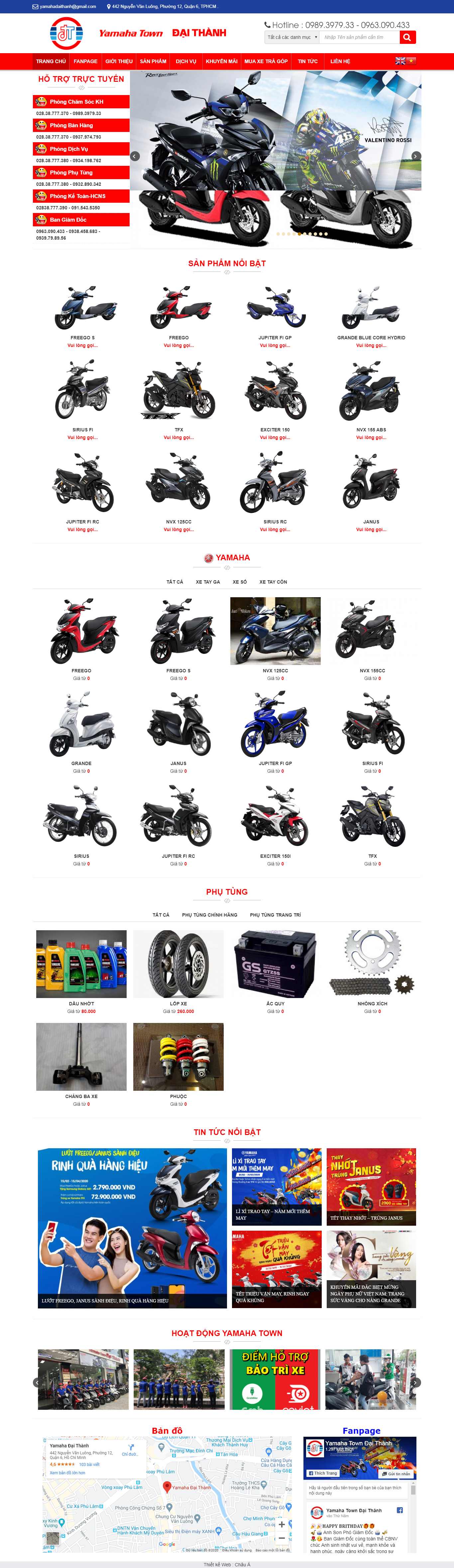 Thiết kế trang Web đại lý - nhà phân phối - www.xemaydaithanh.com