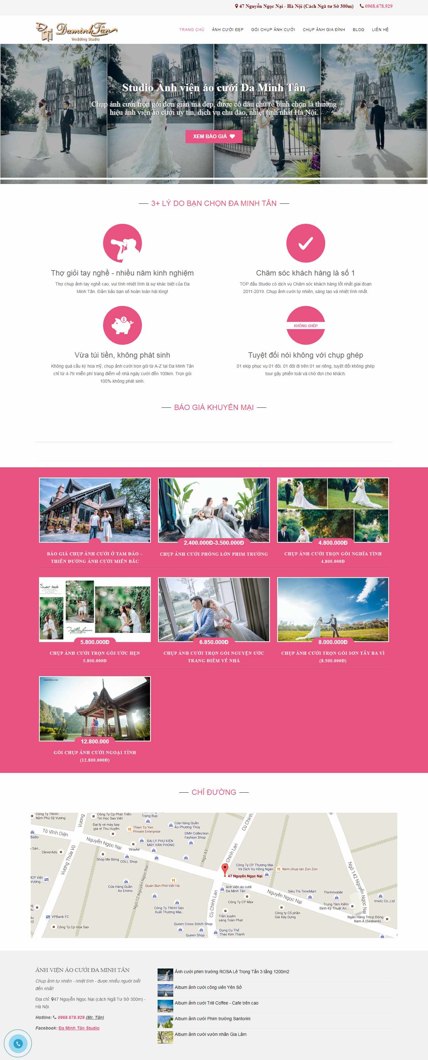 Thiết kế trang Web studio ảnh cưới - daminhtan.com