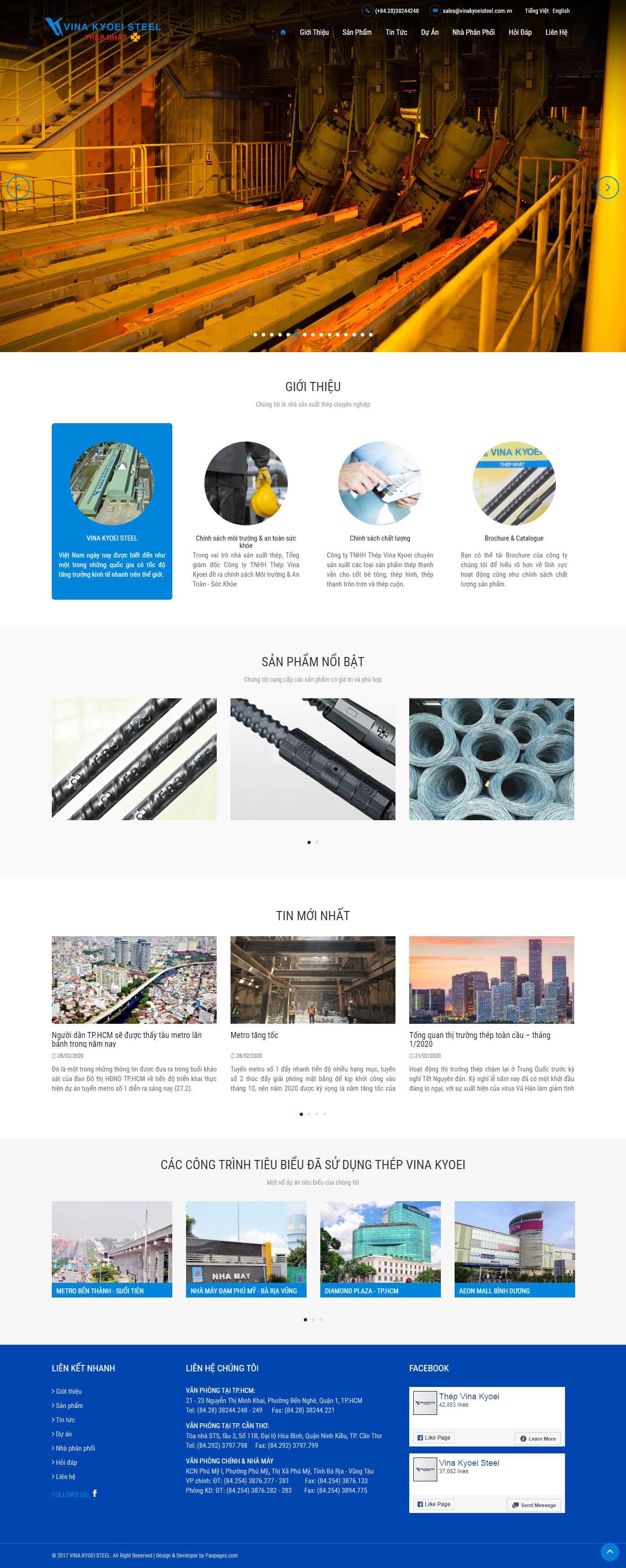 Thiết kế trang Web công ty thép - www.vinakyoeisteel.com.vn