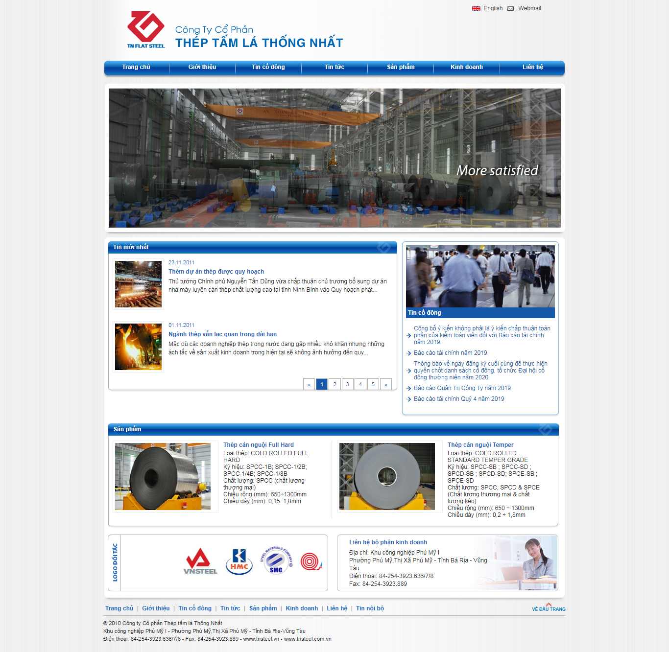 Thiết kế trang Web công ty thép - www.tnsteel.vn