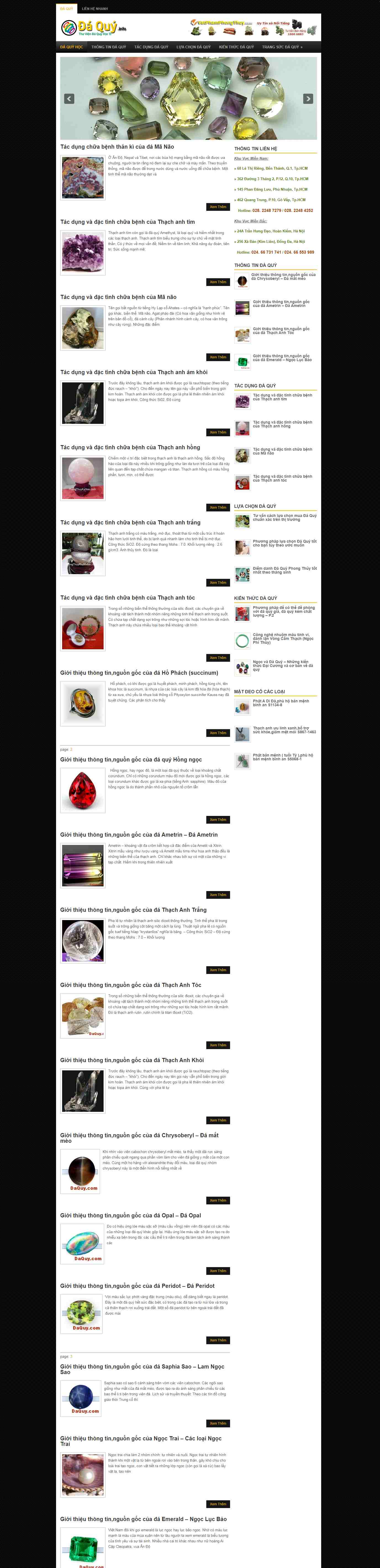 Thiết kế trang Web đá quý - daquy.info