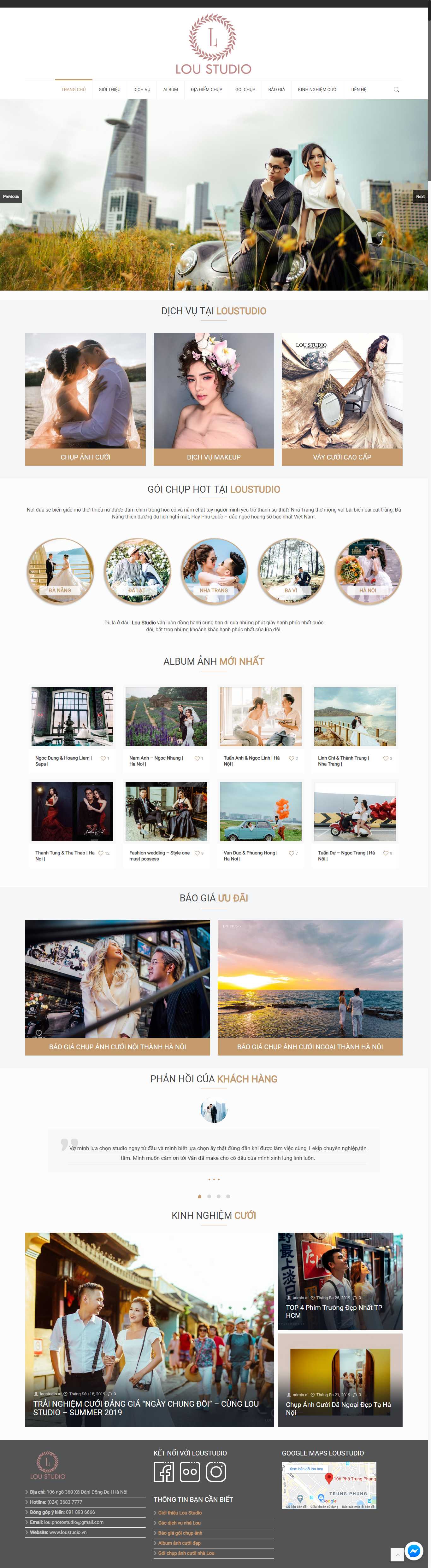 Thiết kế trang Web studio ảnh cưới - loustudio.vn