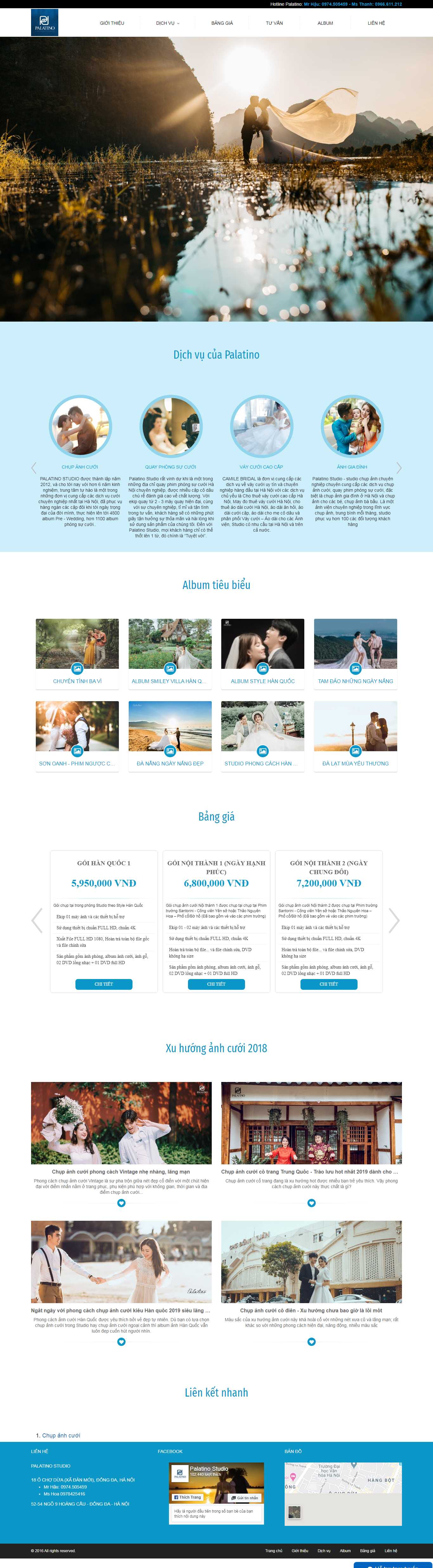 Thiết kế trang Web studio ảnh cưới - palatinostudio.com