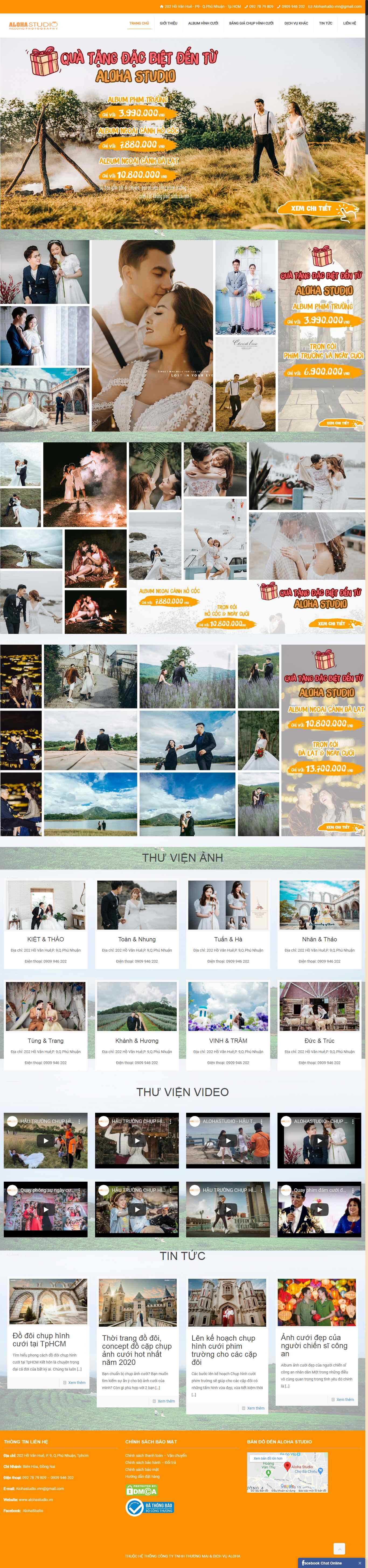 Thiết kế trang Web studio ảnh cưới - alohastudio.vn