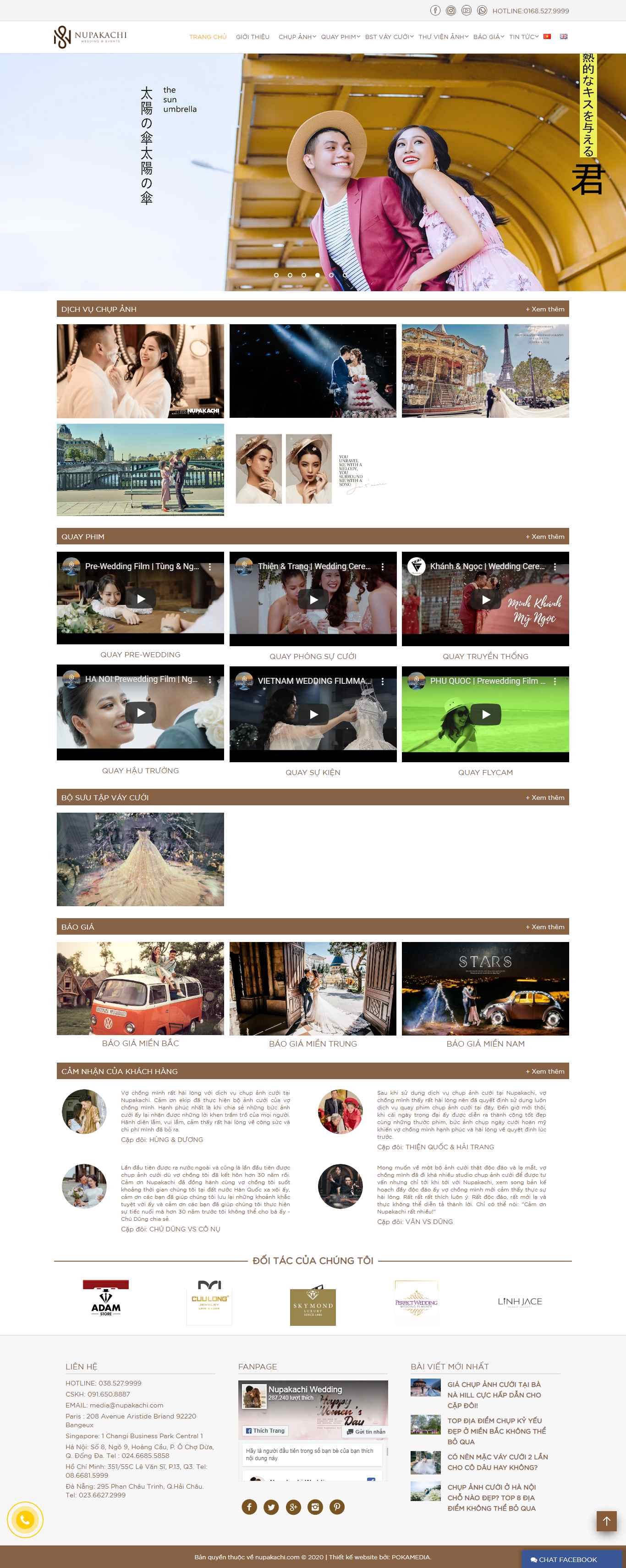Thiết kế trang Web studio ảnh cưới - nupakachi.com
