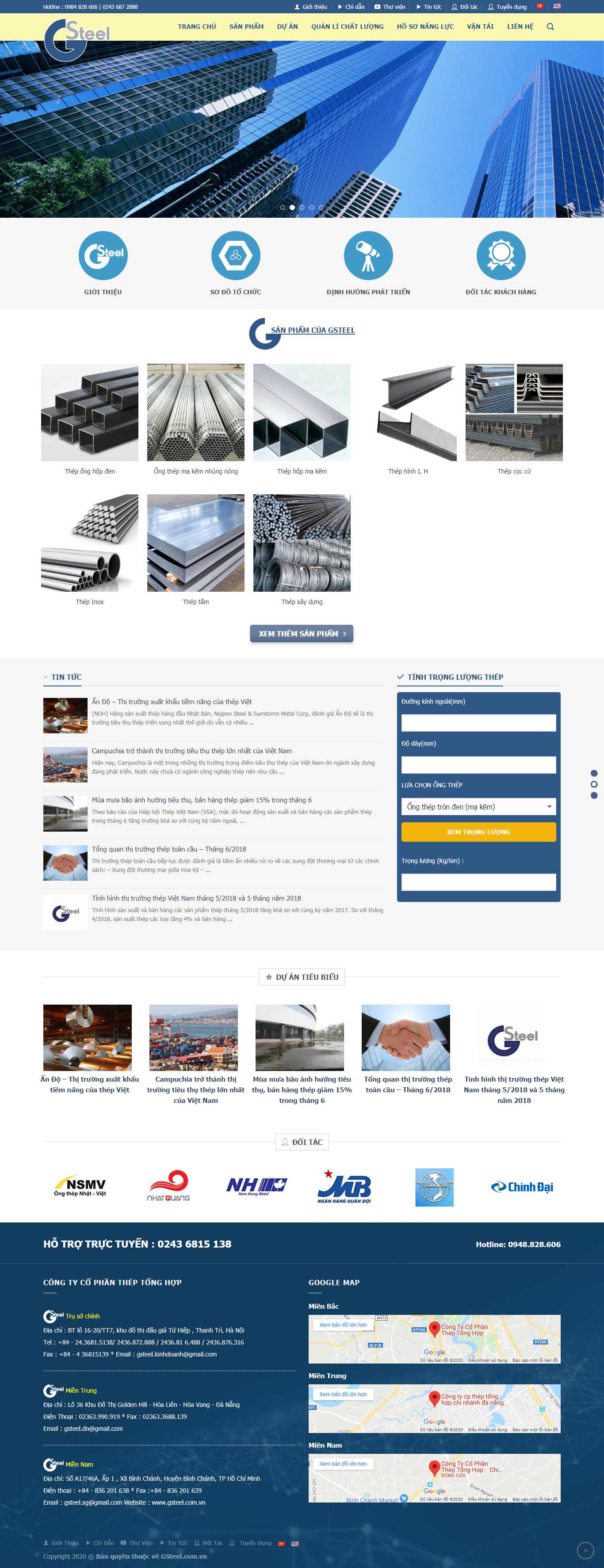 Thiết kế trang Web công ty thép - gsteel.com.vn