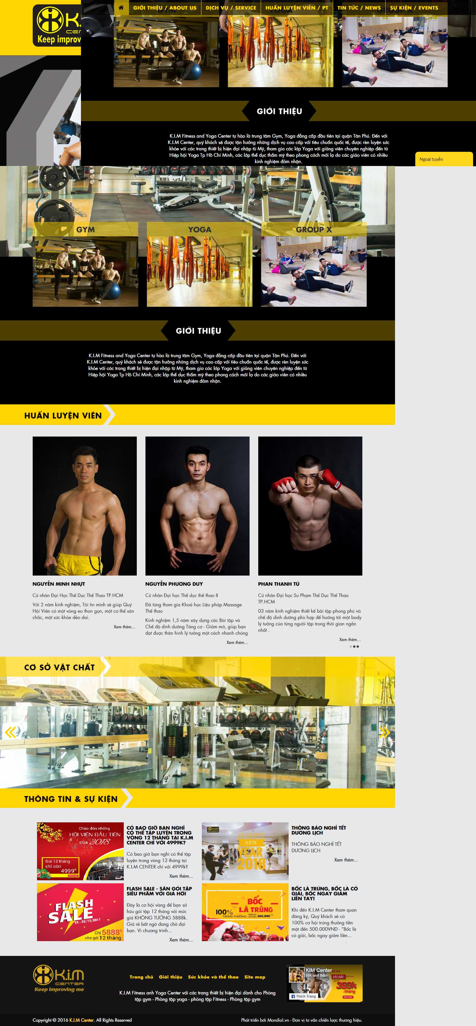 Thiết kế trang Web fitness - kim.com.vn