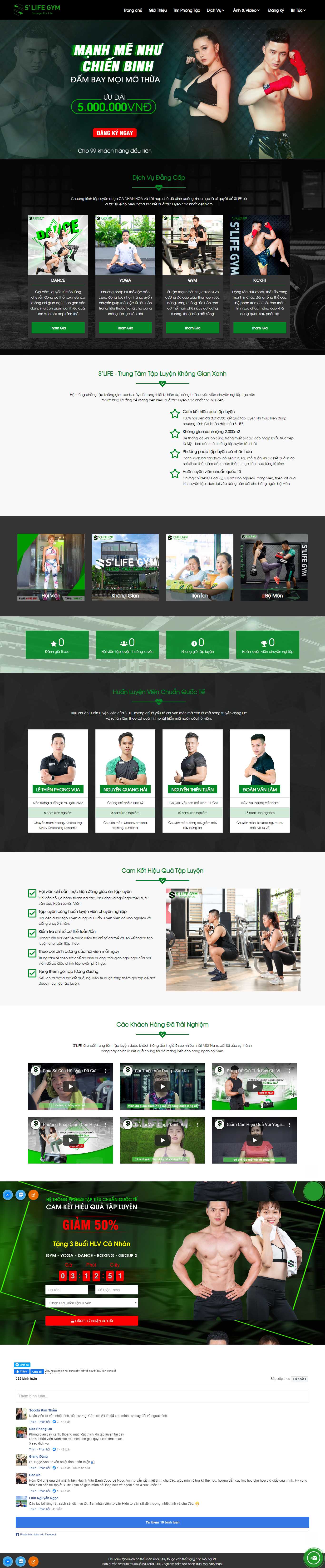 Thiết kế trang Web fitness - slifegym.vn
