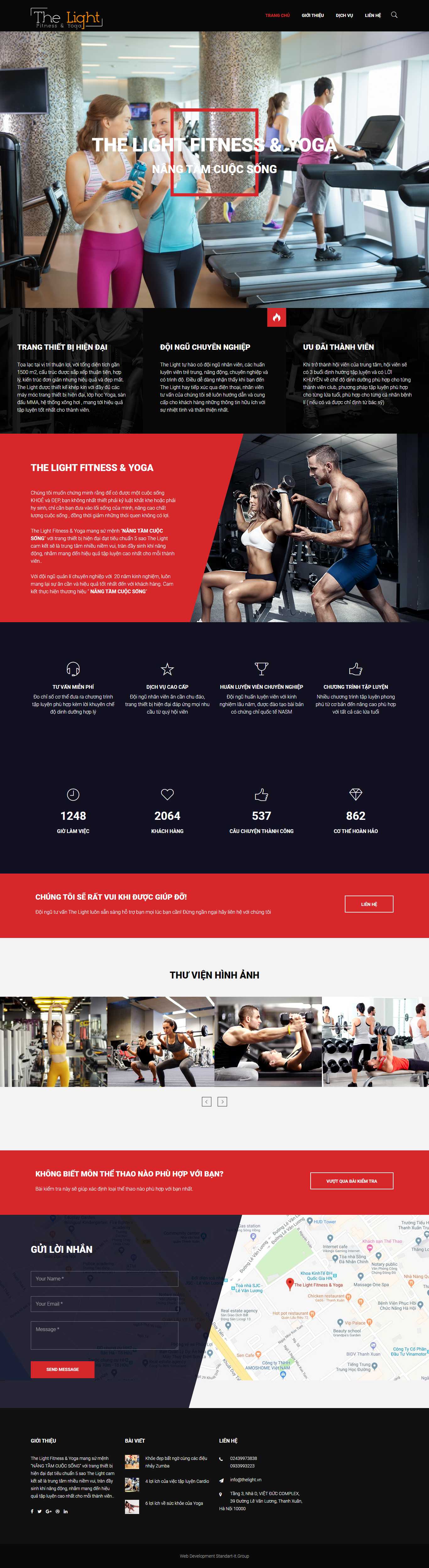 Thiết kế trang Web fitness - thelight.vn