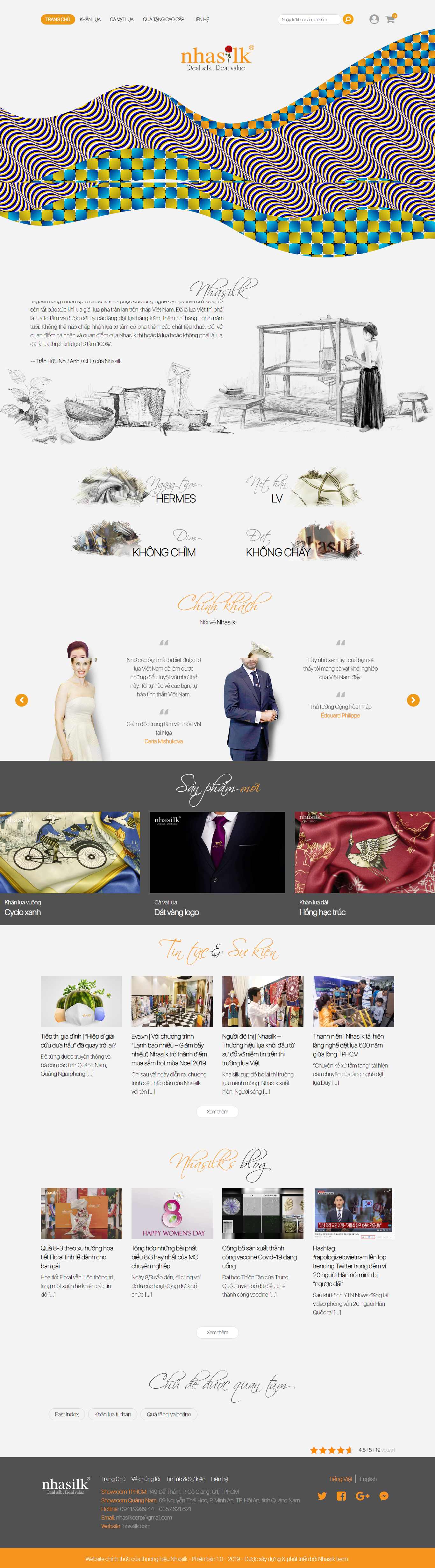 Thiết kế trang Web lụa tơ tằm - nhasilk.com