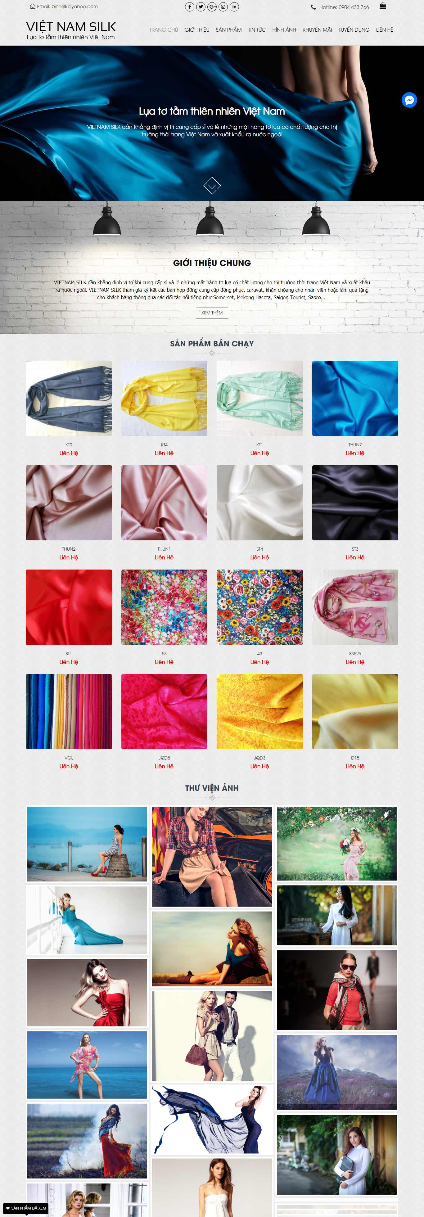 Thiết kế trang Web lụa tơ tằm - www.toluavietnam.com