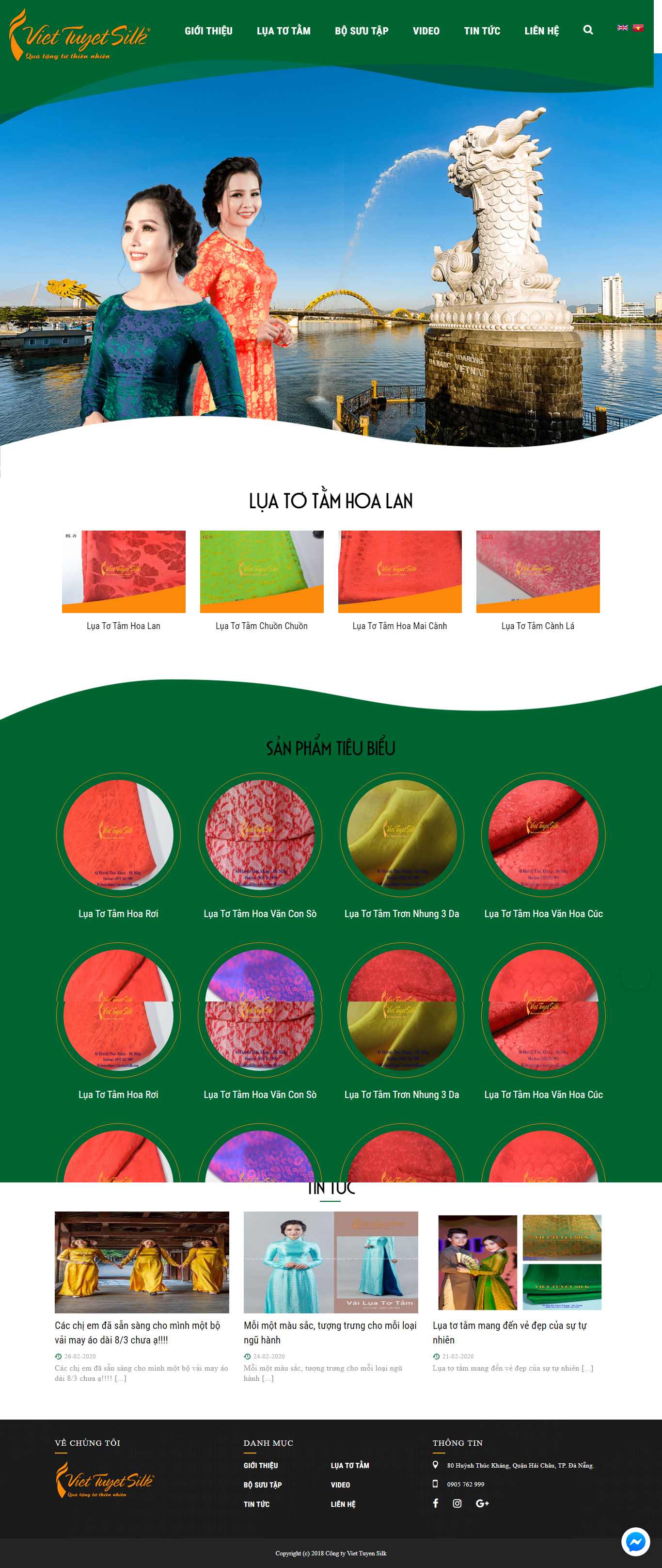 Thiết kế trang Web lụa tơ tằm - viettuyetsilk.com