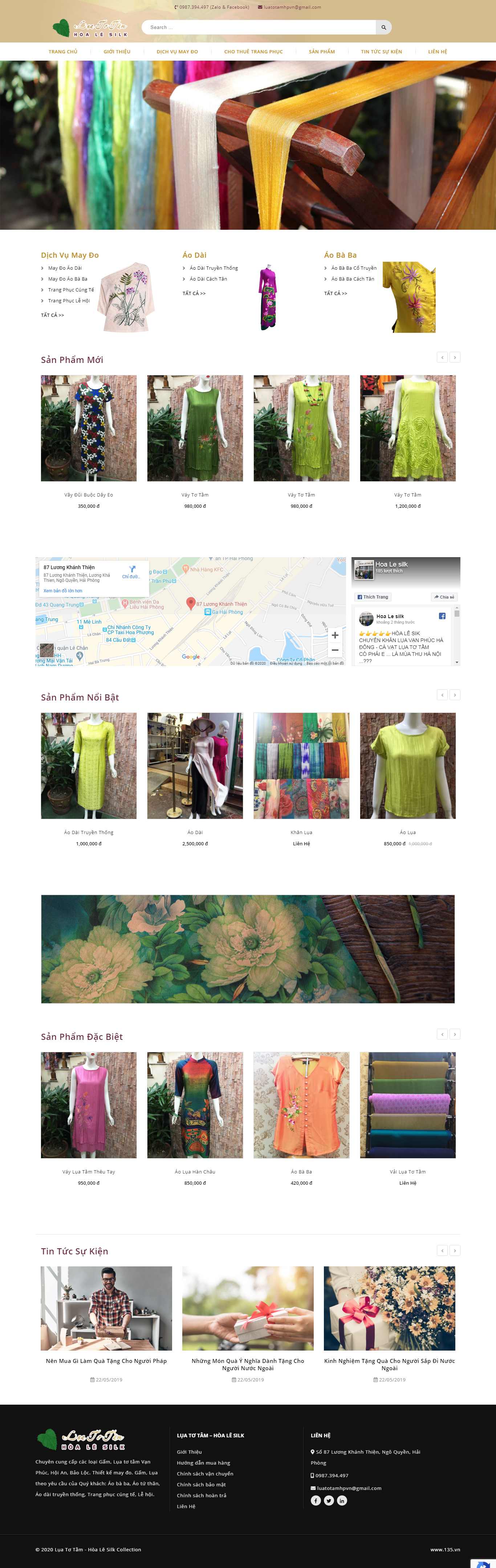Thiết kế trang Web lụa tơ tằm - luahoale.com.vn