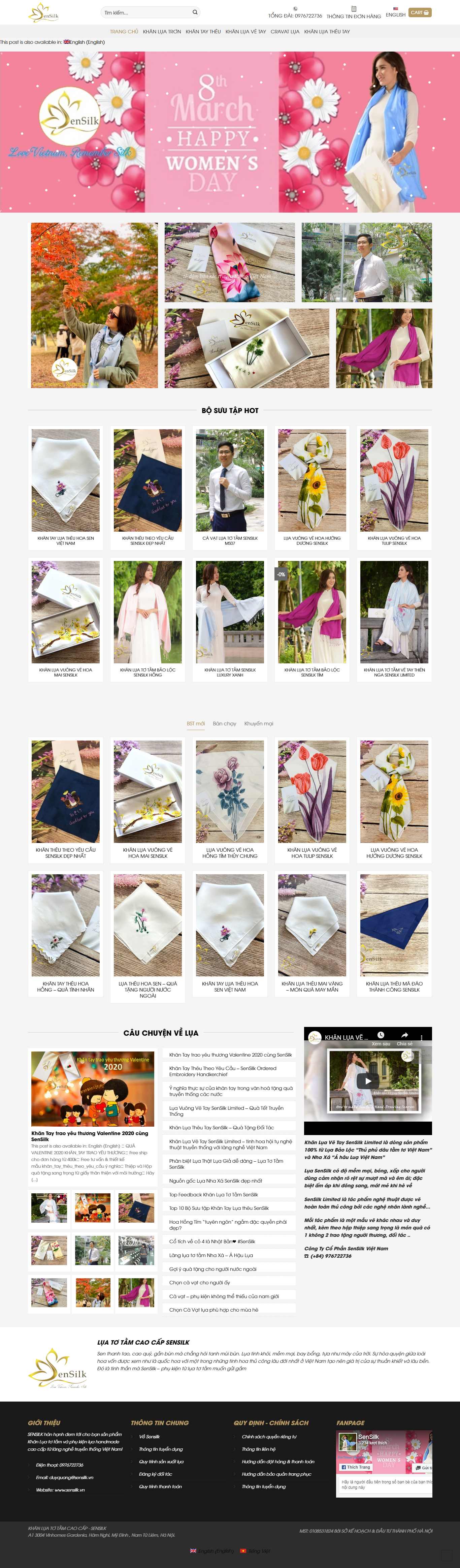 Thiết kế trang Web lụa tơ tằm - sensilk.vn