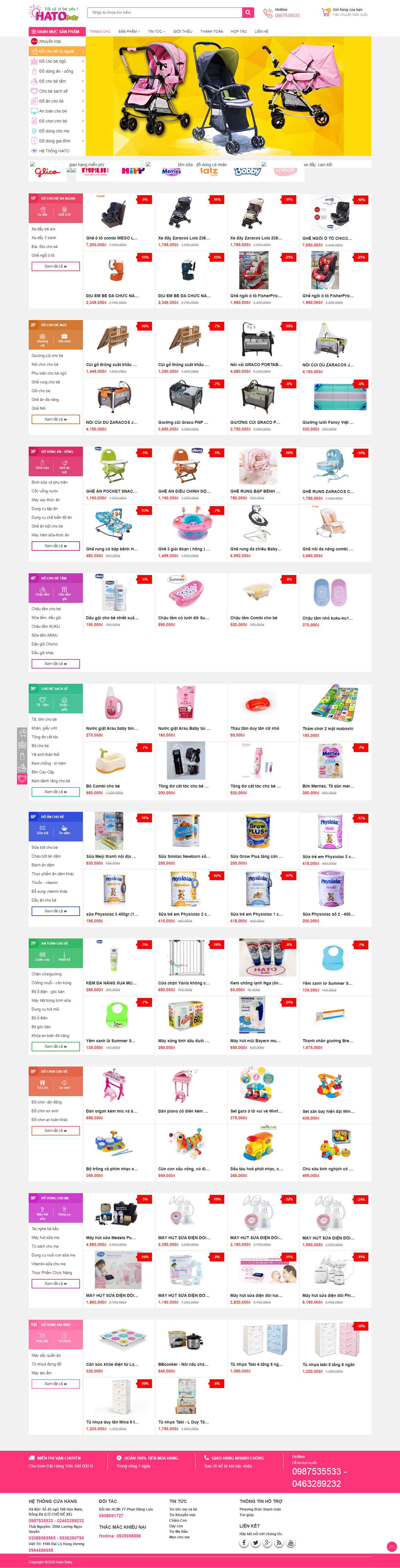 Thiết kế trang Web mẹ và bé - hato.vn