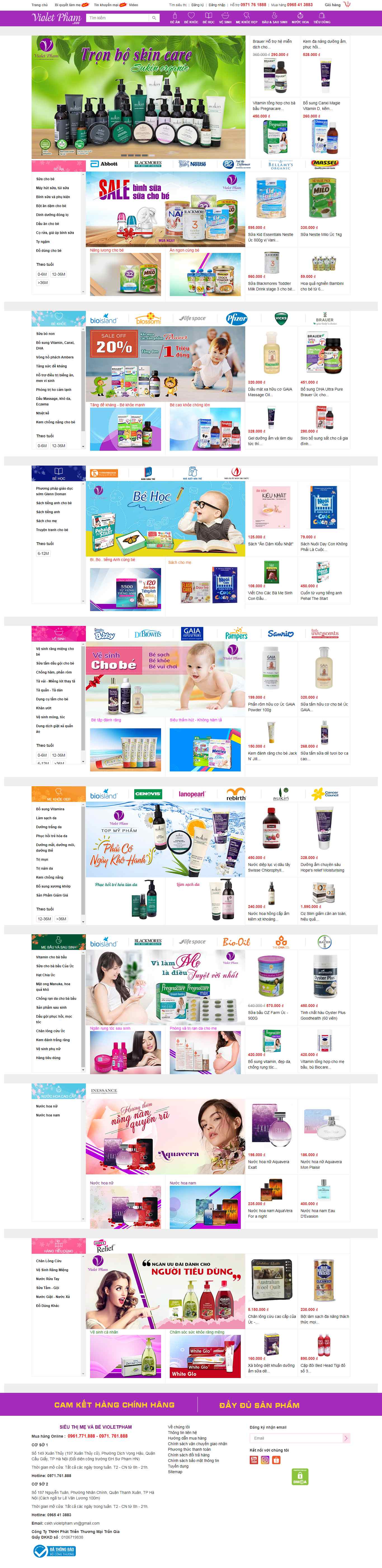 Thiết kế trang Web mẹ và bé - www.violetpham.vn
