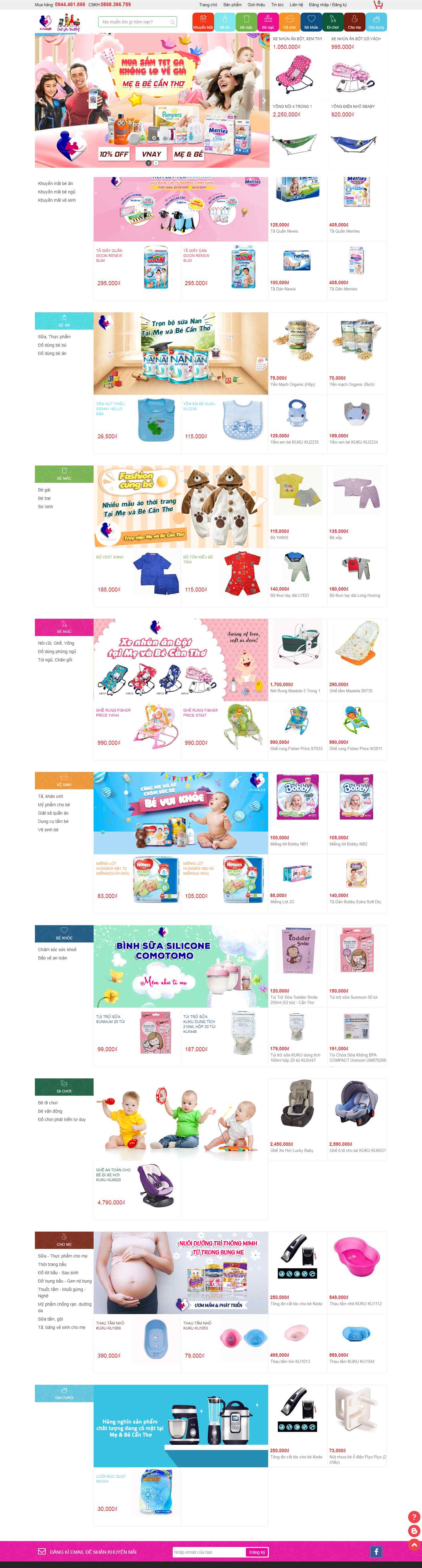 Thiết kế trang Web mẹ và bé - thegioisosinh.com